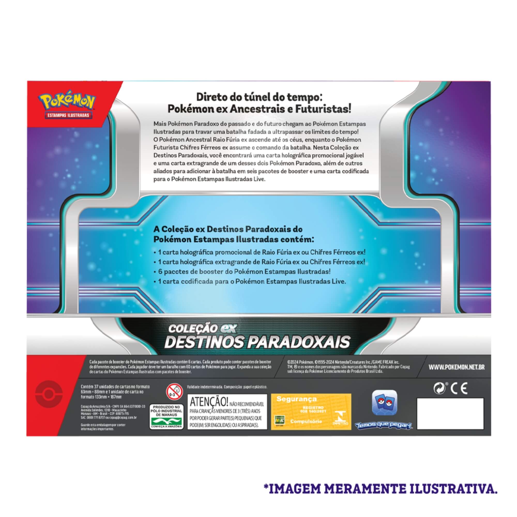 Pokemon Box Coleção Destinos Paradoxais Raio Furia EX e Chifres Ferreos EX Copag - 34682
