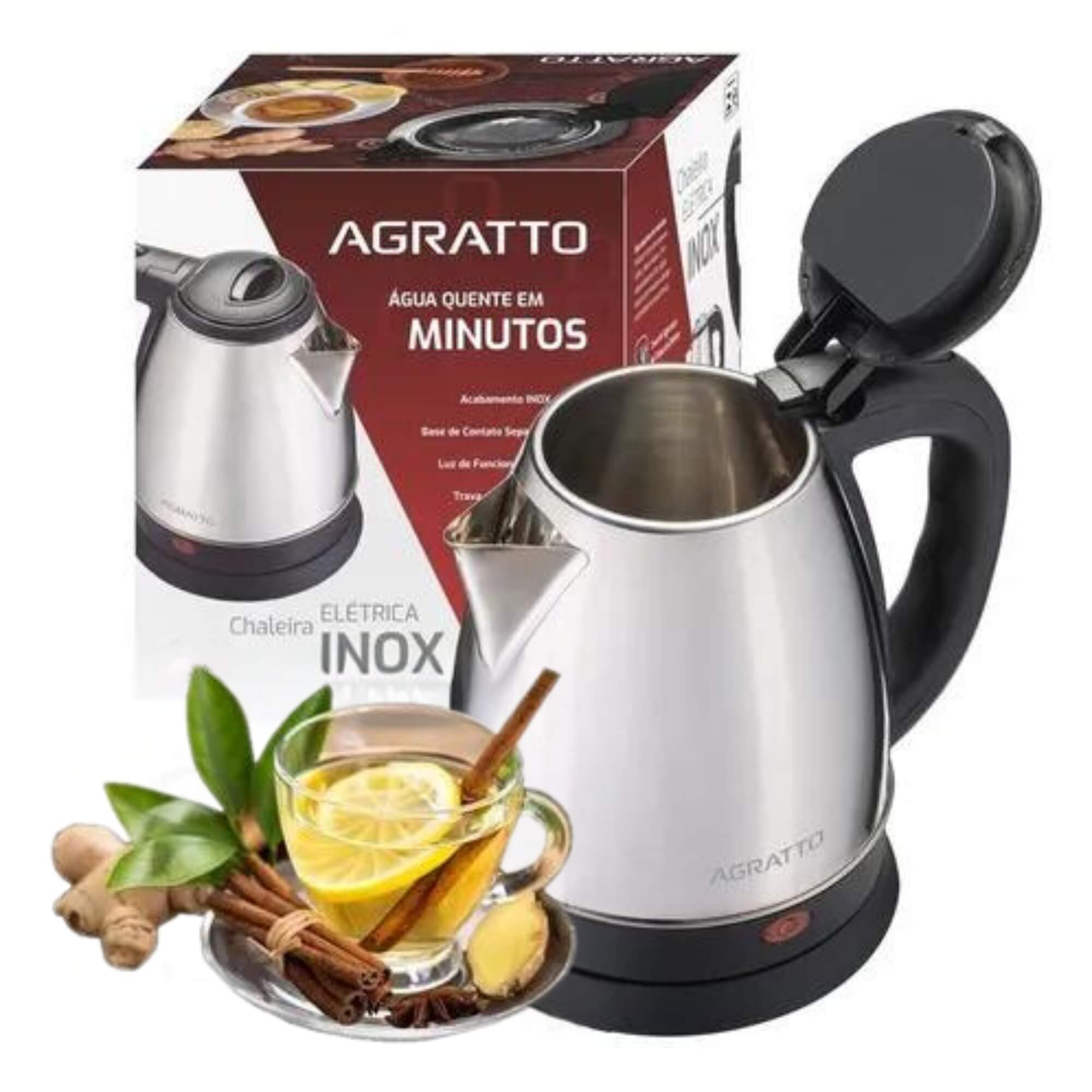 Chaleira Elétrica 1,8L 127v Inox CE-01 Agratto - 783