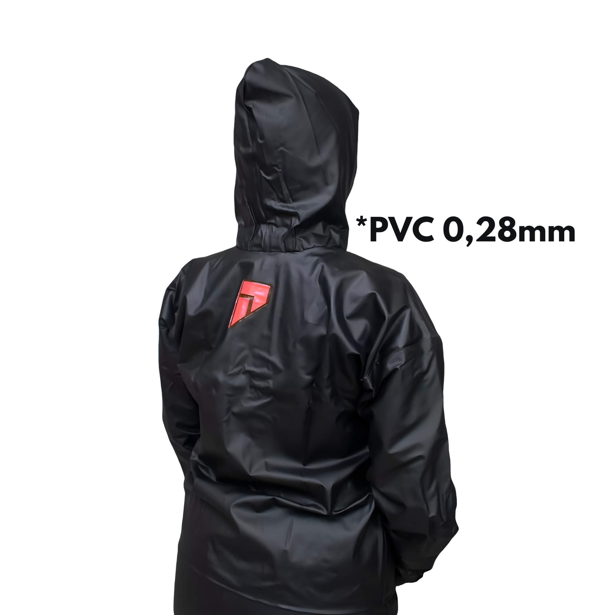 Conjunto Capa de Chuva PVC Combate Feminina EG C/ Capuz Preto Refletiva Pioneira - 2901-F-PRE-EG