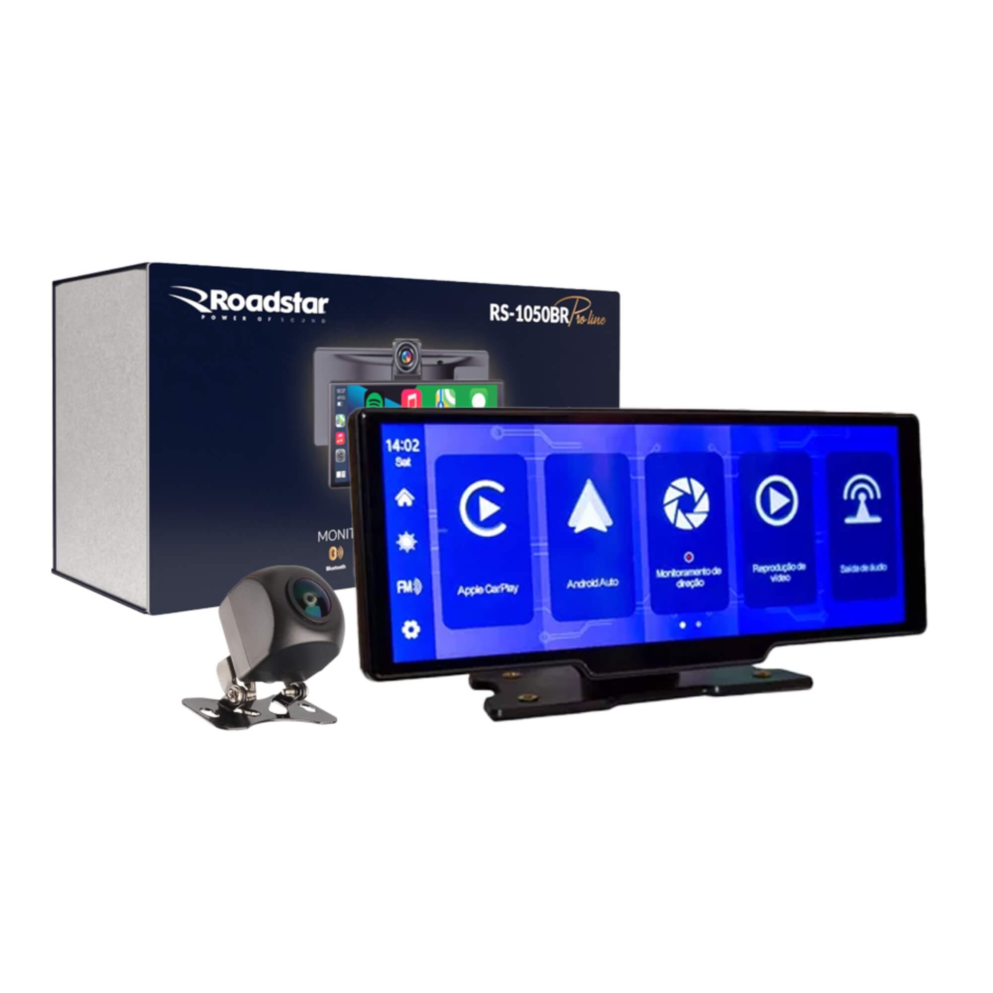 Monitor MP5 10,26" Portátil DVR com CarPlay Roadstar - RS1050BR MI