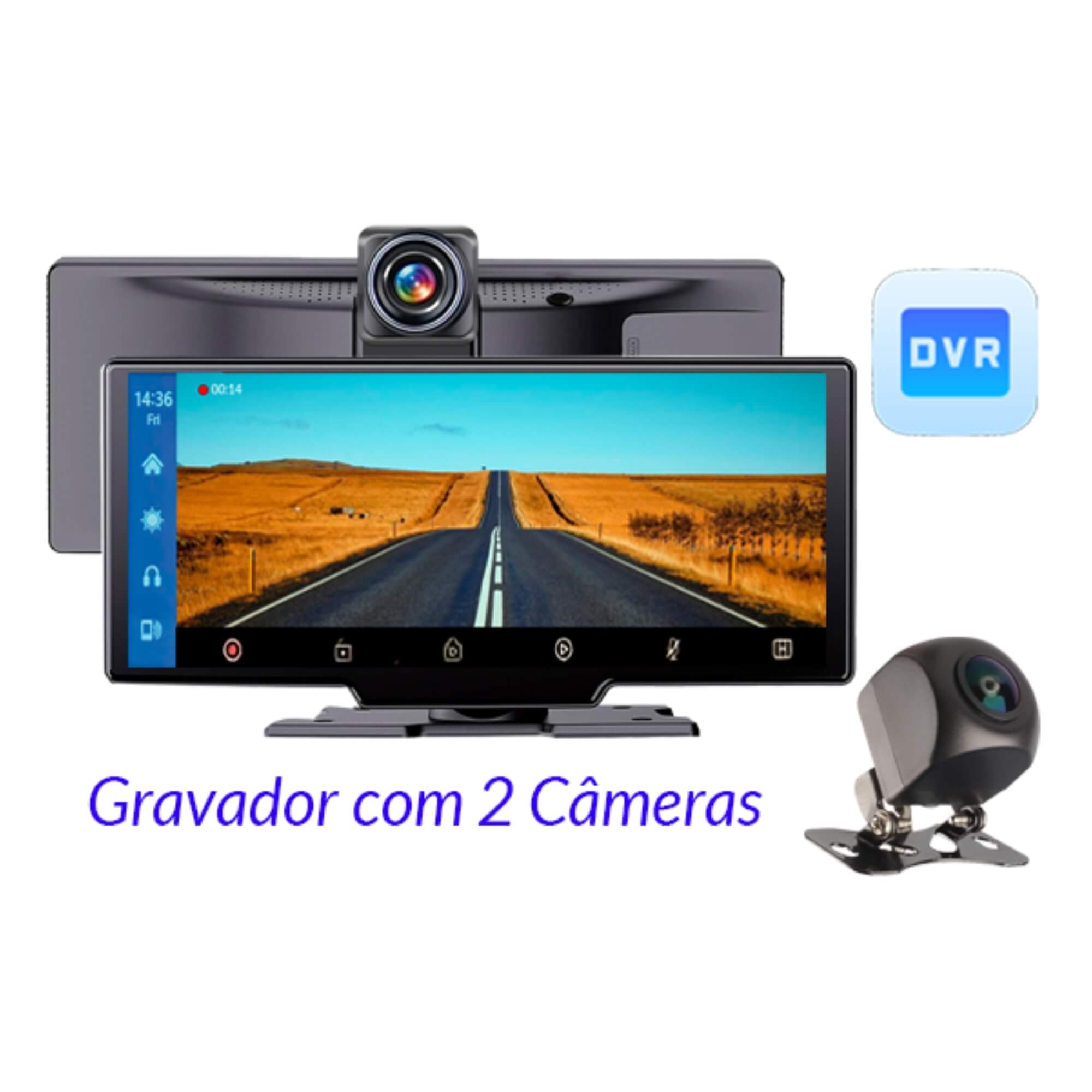 Monitor MP5 10,26" Portátil DVR com CarPlay Roadstar - RS1050BR MI
