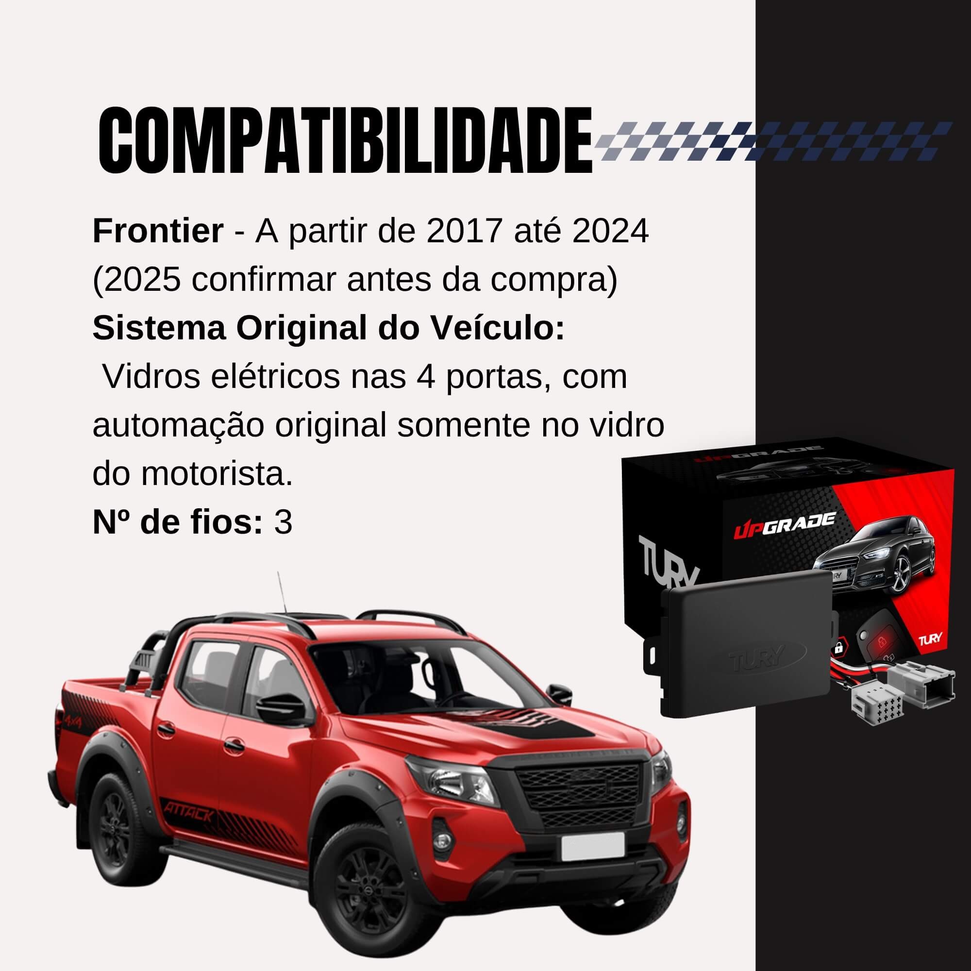 Módulo Automoção de Vidro Elétrico Compatível com Frontier A Partir de 2017 Tury - PRO4.24EE