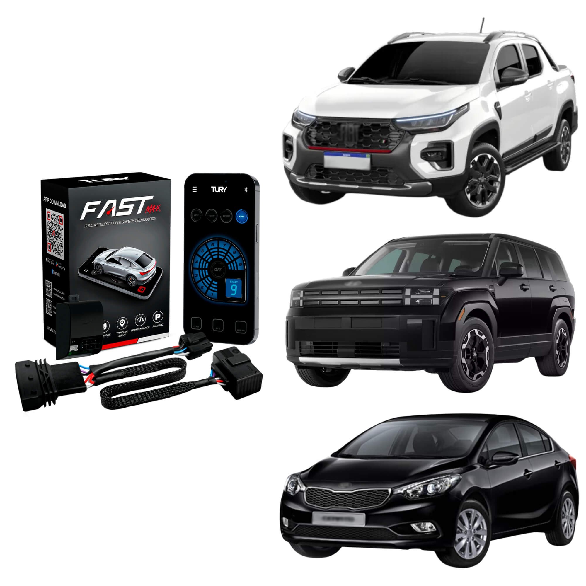 Módulo Variador Avanço de Aceleração compatível com Strada/Stilo/Frontier Tury - FAST_MAX_5.0O