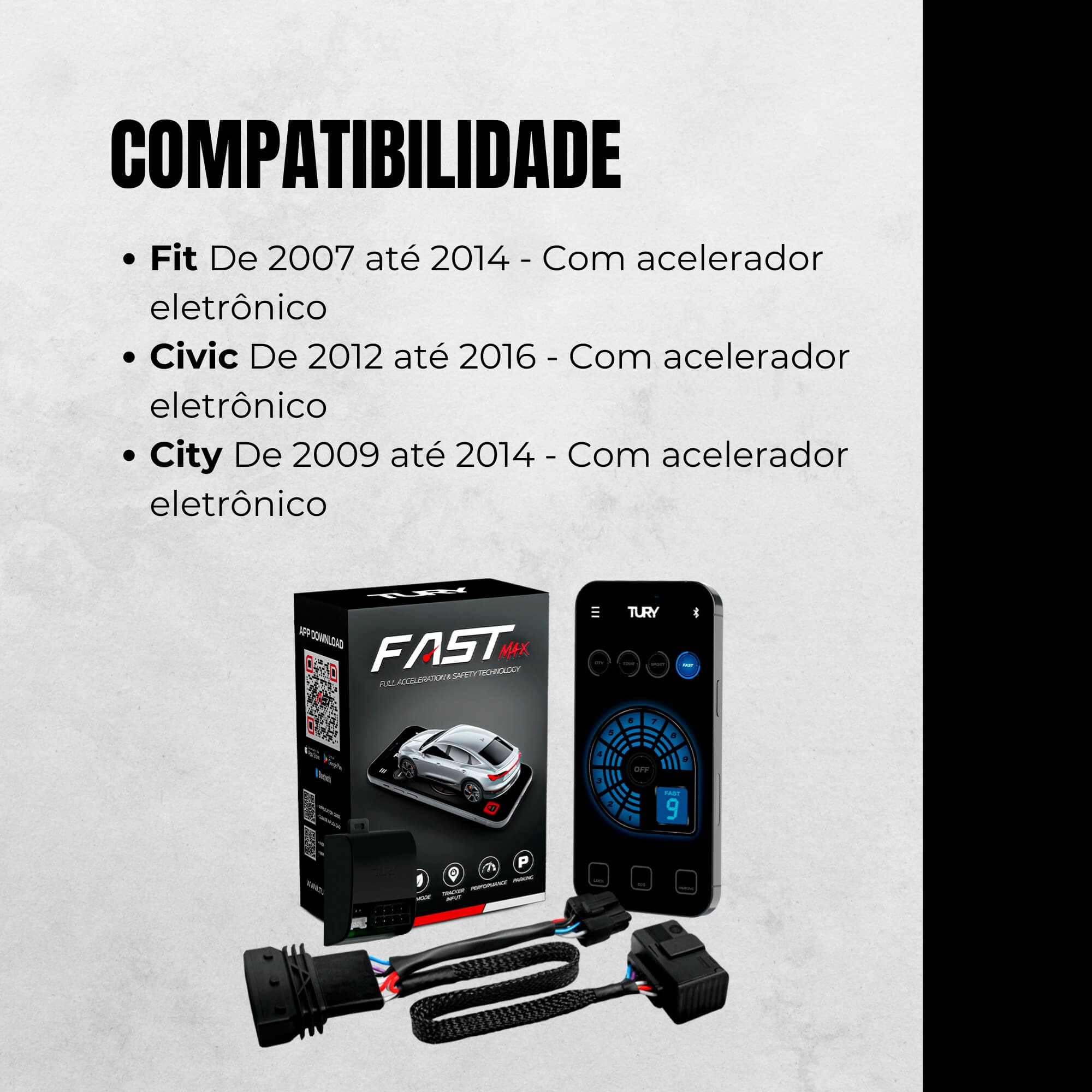Módulo Variador de Avanço de Aceleração compatível com Fit, Civic, City Tury - FAST_MAX_5.0U