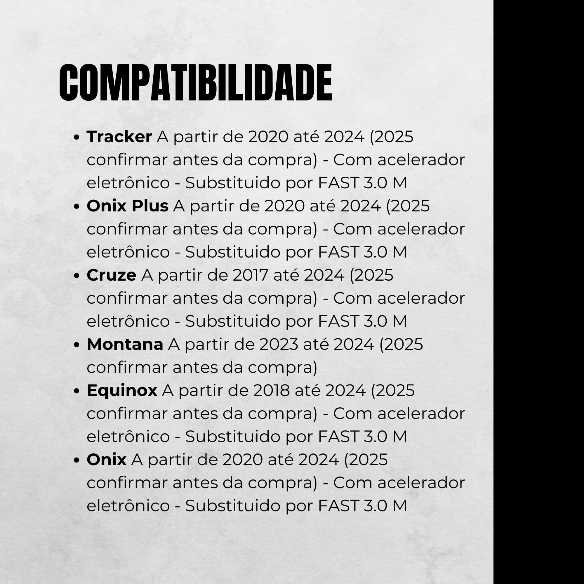 Módulo Variador de Avanço de Aceleração compatível c/ Montana, Onix, Tracker Tury - FAST_MAX_5.0M