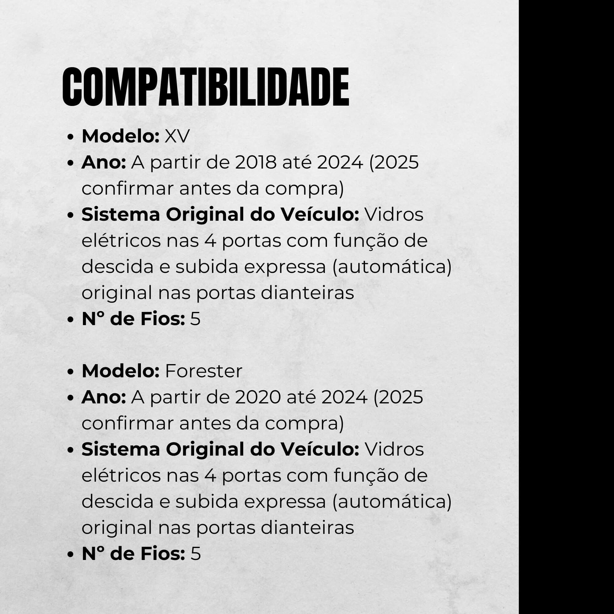 Módulo Automação de Vidro Elétrico compatível com XV 2018, Forester 2020 Tury - PRO4.154FY