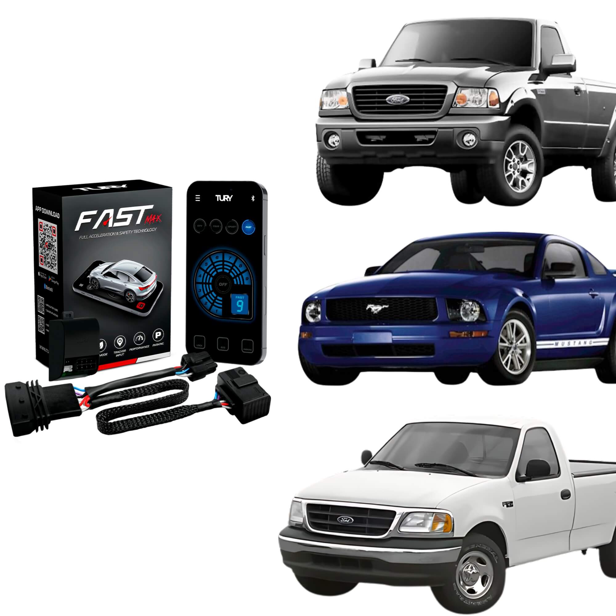 Módulo Variador de Avanço de Aceleração compatível c/ Ranger, Mustang, F150 Tury-FAST_MAX_5.0AQ