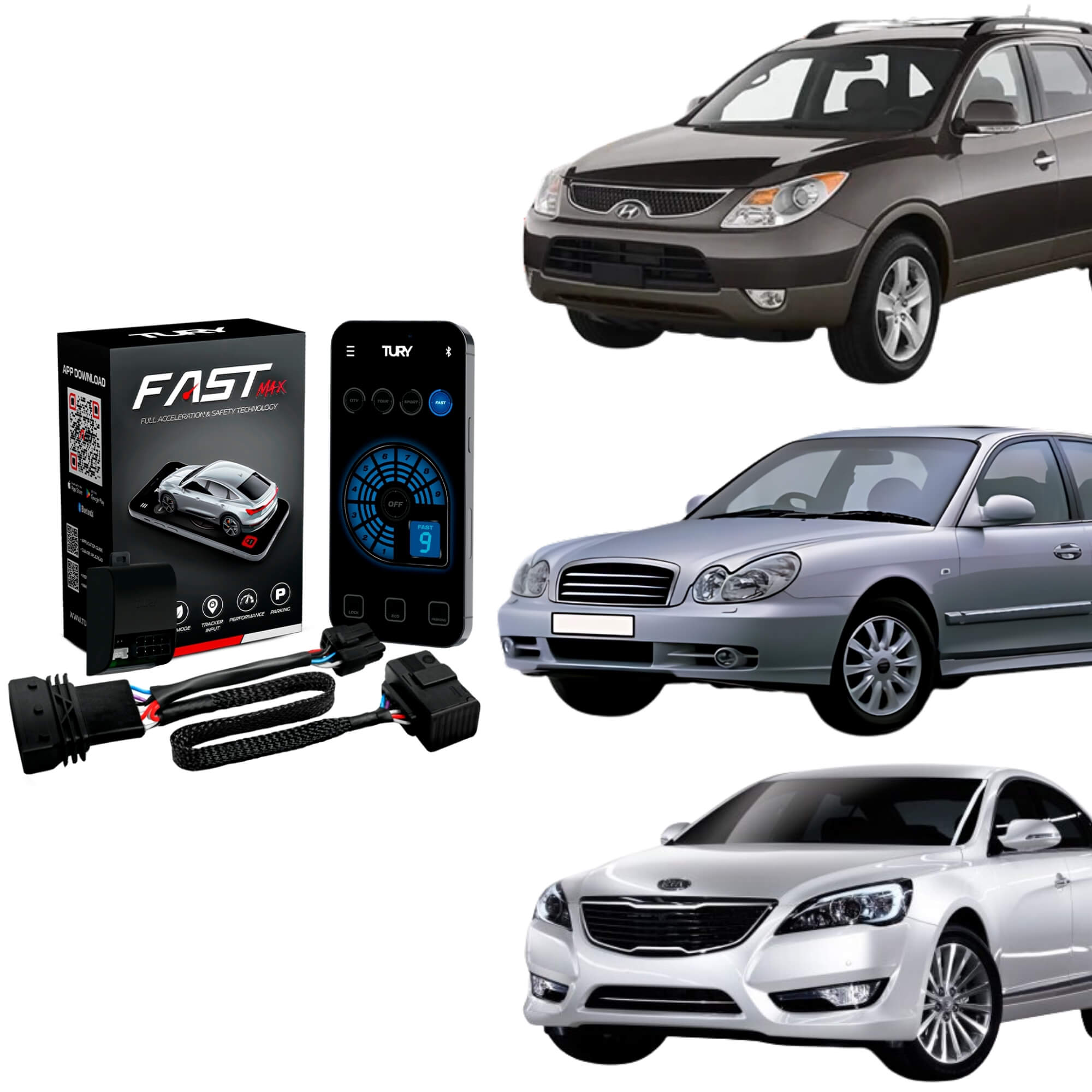 Módulo Variador de Avanço de Aceleração compatível com Azera/Sonata/Sportage Tury - FAST_MAX_5.0J