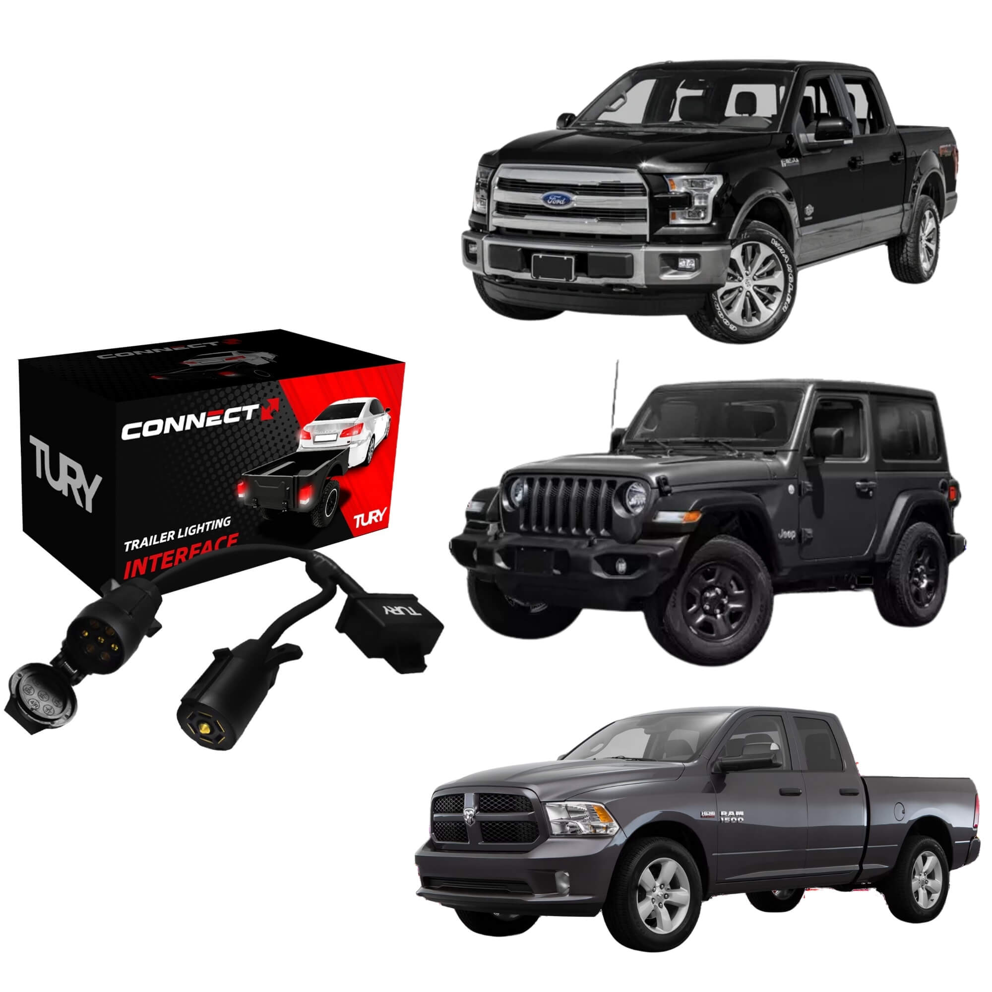 Módulo Proteção Elétrica p/ Engates compatível c/ F150, Gladiator, 1500 Tury - CONNECT_IP_5.2DE