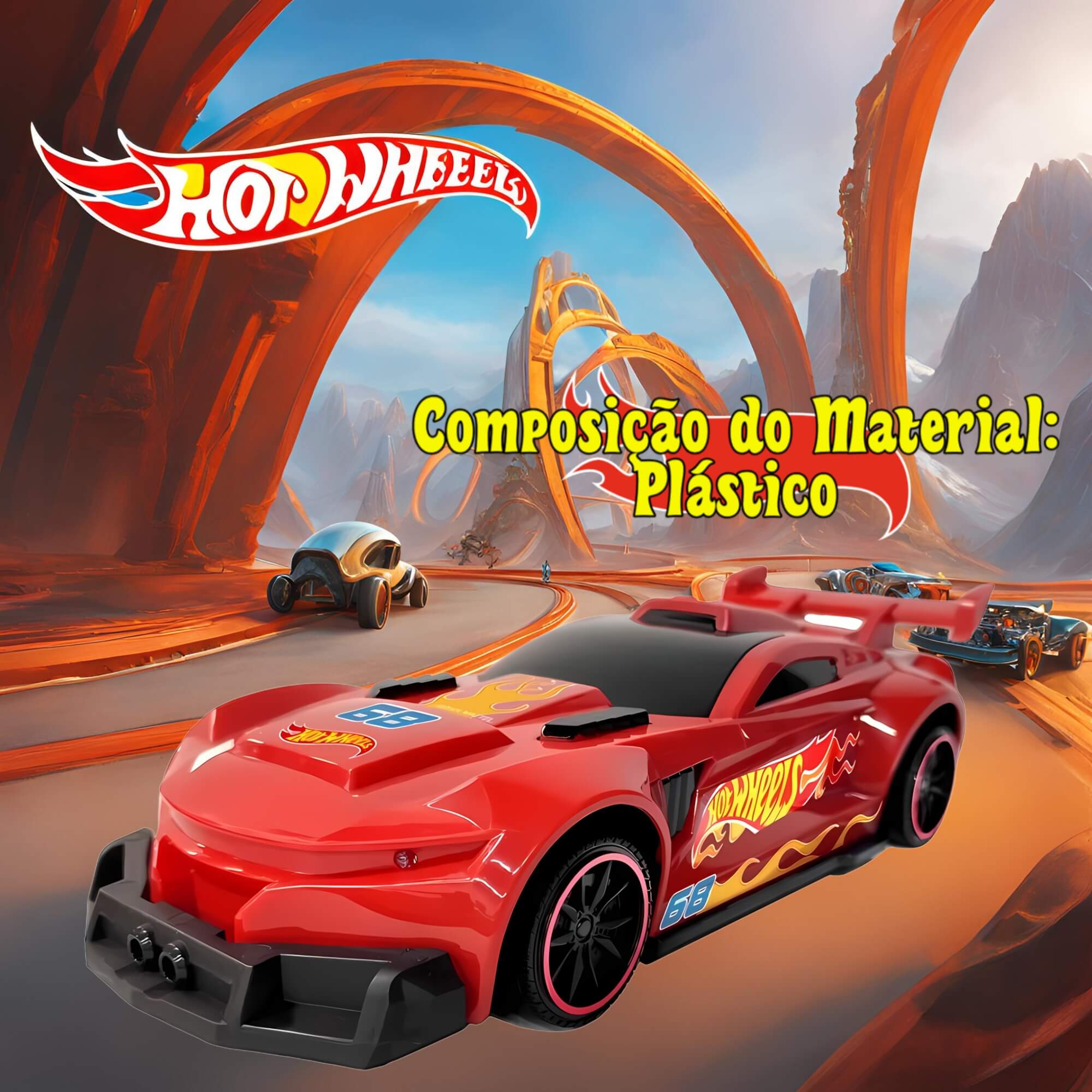 Brinquedo Infantil Hot Wheels Carros Track Ripper Vermelho c/ Luz e Som Multikids - BR2263