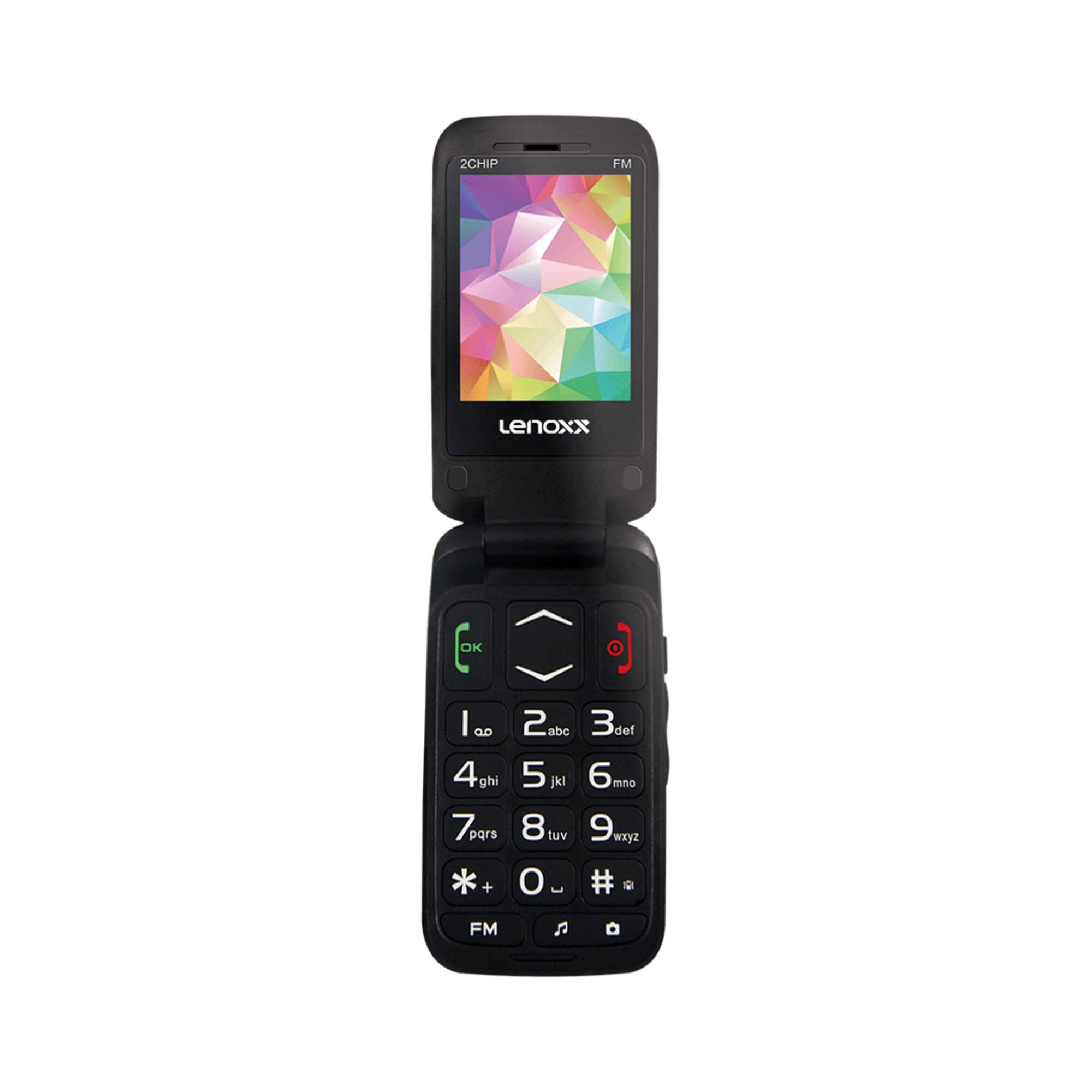 Celular para Idosos Flip Dual SIM 32 MB Câmera VGA, Bluetooth, Rádio FM Preto Lenoxx - CX 908