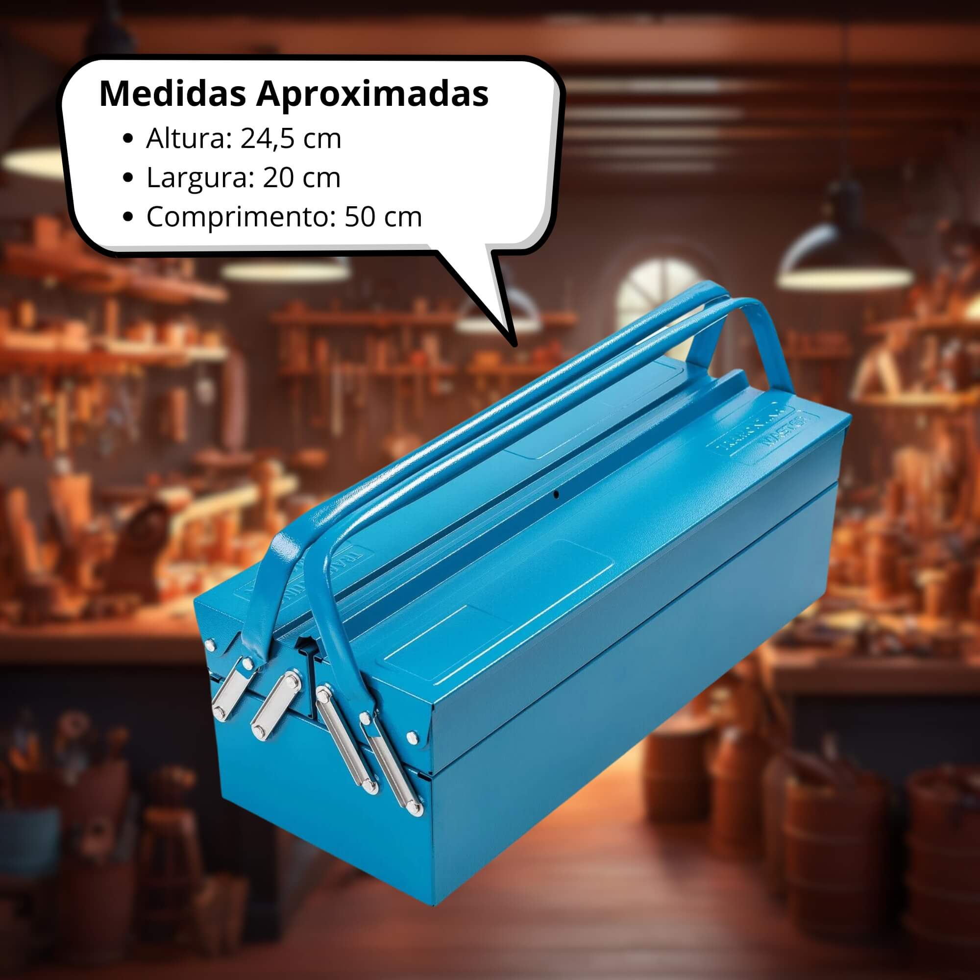 Caixa Sanfonada para Ferramentas MASTER com 3 Gavetas e Alças Fixas Tramontina - 43800004
