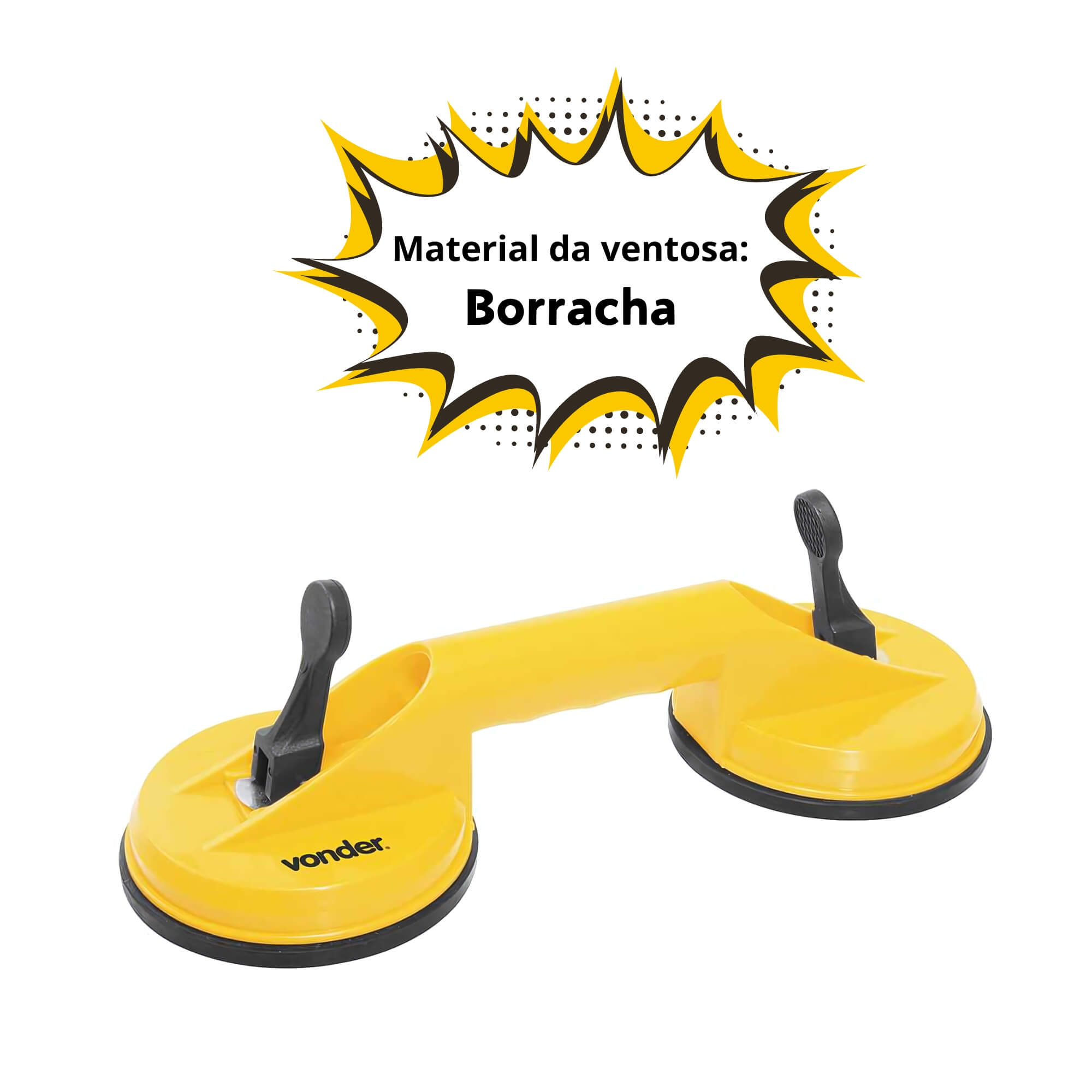 Ventosa Dupla 118mm para Erguer Azulejo Cerâmica Vidro Vonder - 3599002002