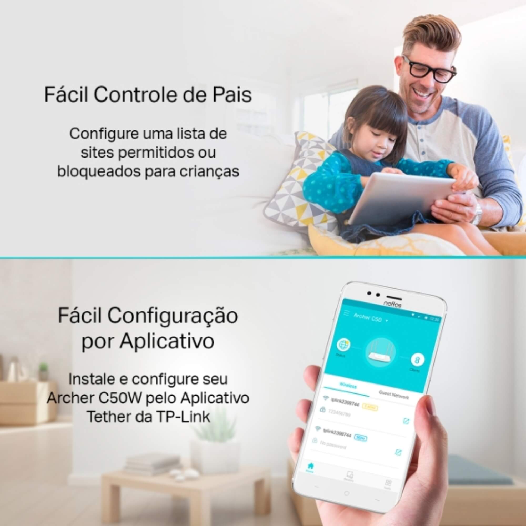 Roteador Archer C50 W Wi-Fi Dual Band AC1200 4 Antenas Tp-Link - 032000364