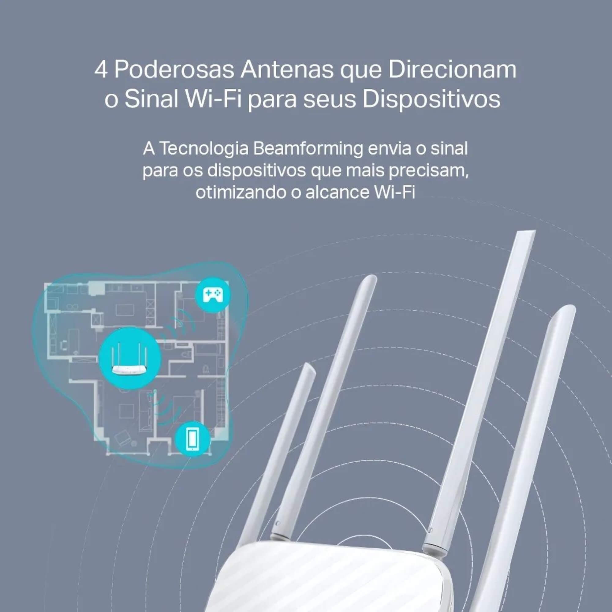 Roteador Archer C50 W Wi-Fi Dual Band AC1200 4 Antenas Tp-Link - 032000364
