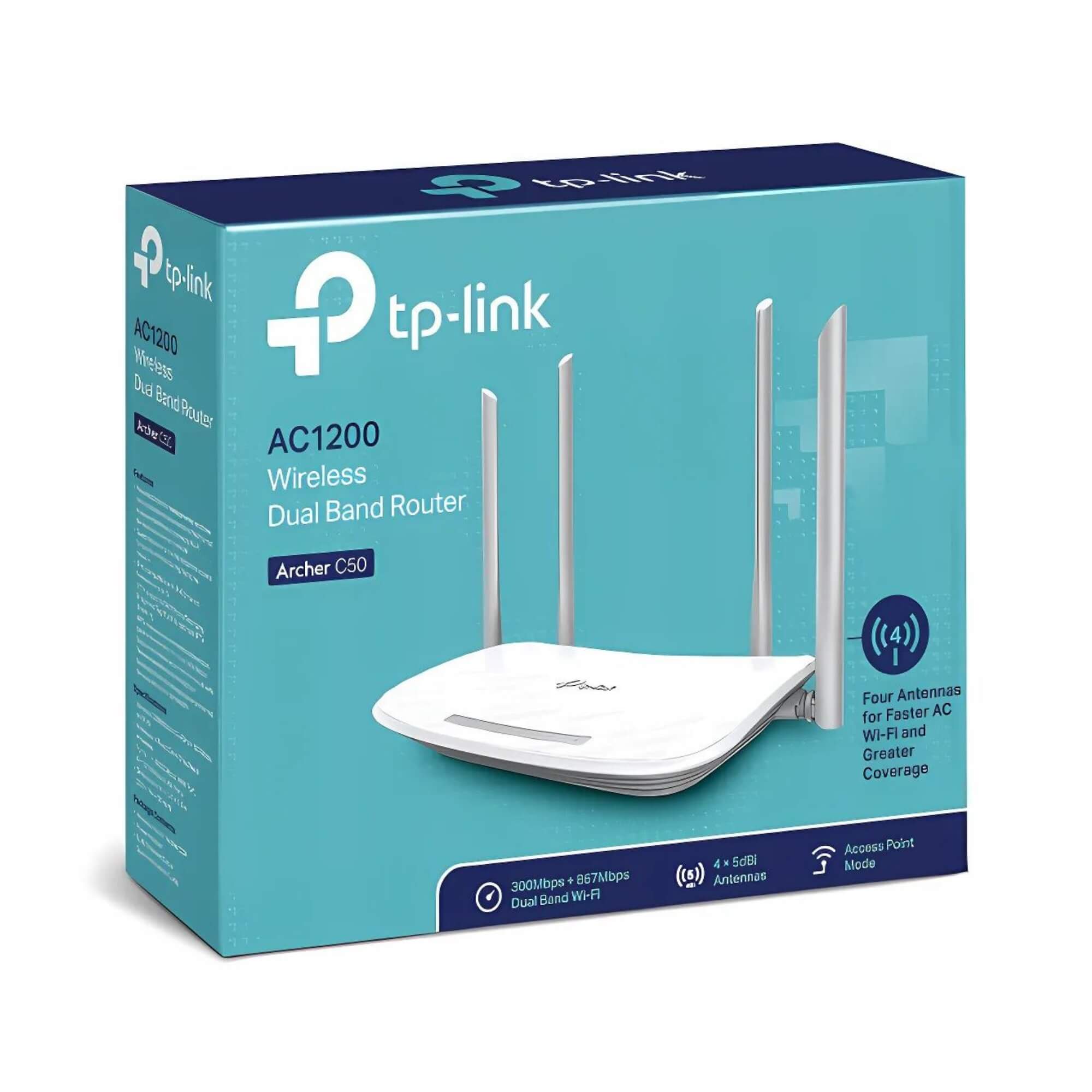 Roteador Archer C50 W Wi-Fi Dual Band AC1200 4 Antenas Tp-Link - 032000364