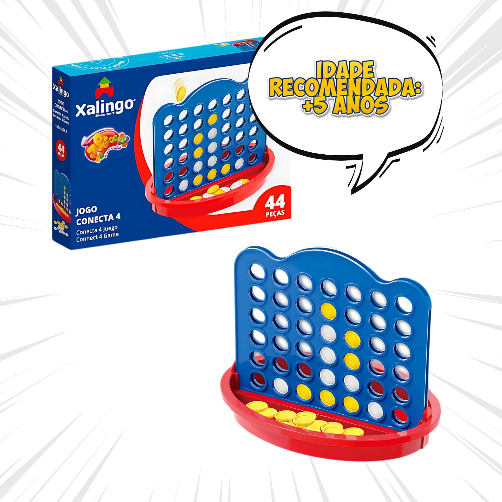 Jogo Conecta 4 Ação 44 Peças Xalingo - 68521