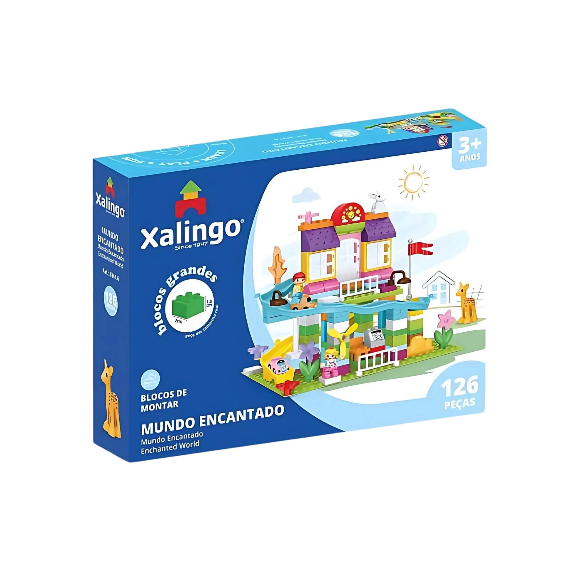 Brinquedo Infantil Bloco de Montar Mundo Encantado 126 Peças Xalingo - 68410
