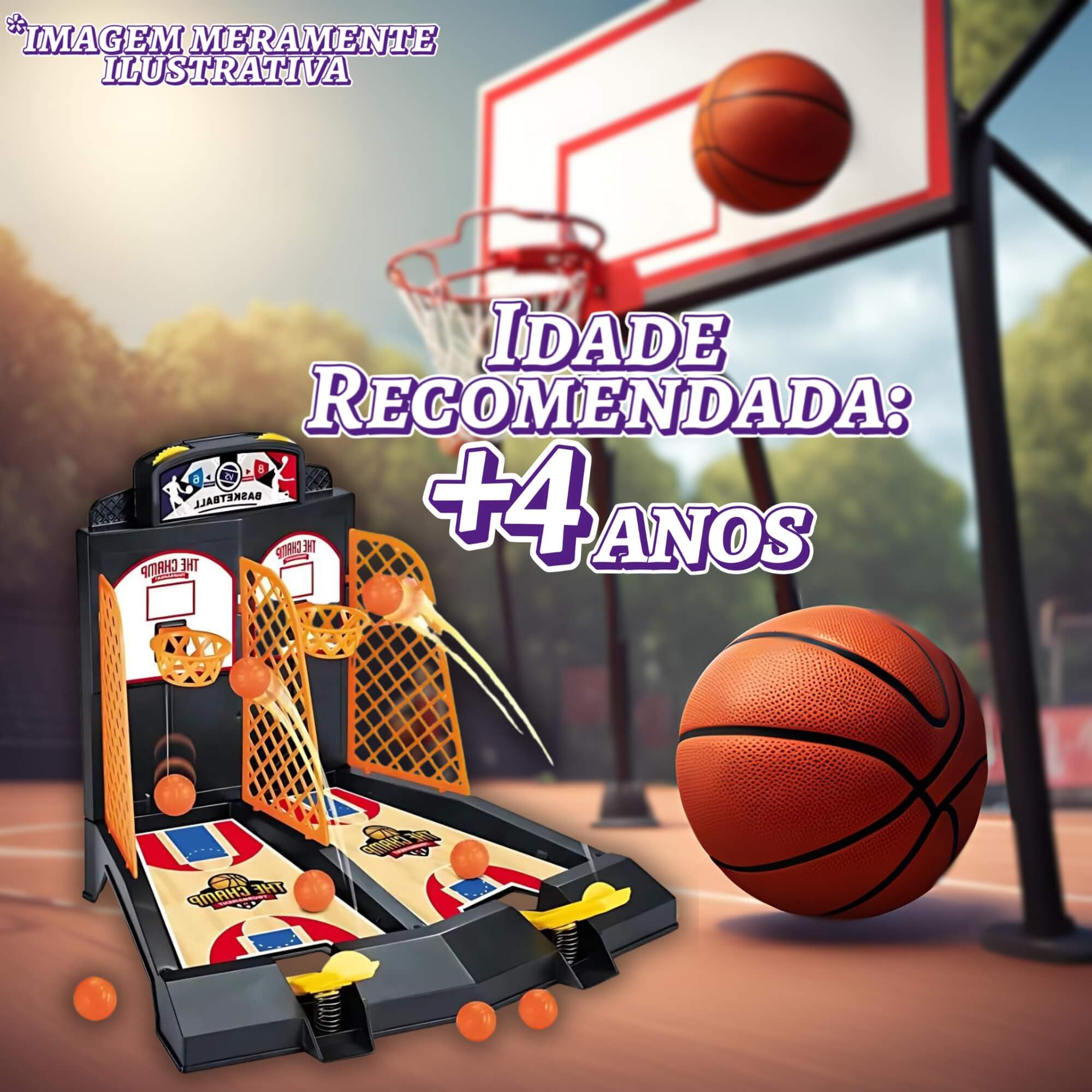 Brinquedo Infantil Basquete de Mesa Duplo Xalingo - 68532