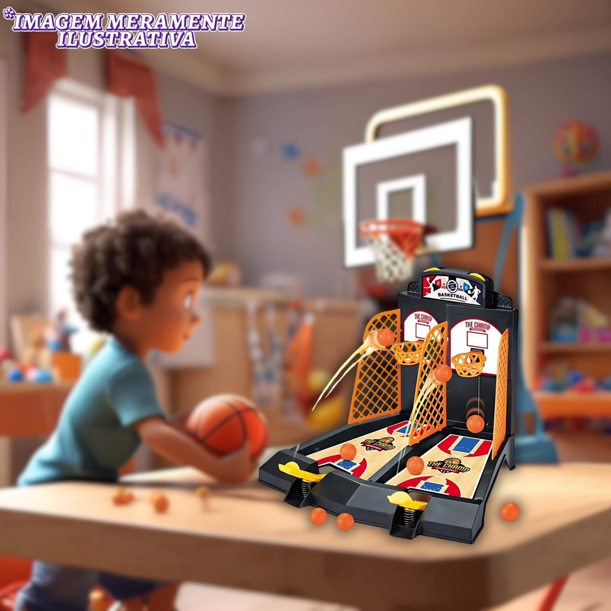 Brinquedo Infantil Basquete de Mesa Duplo Xalingo - 68532