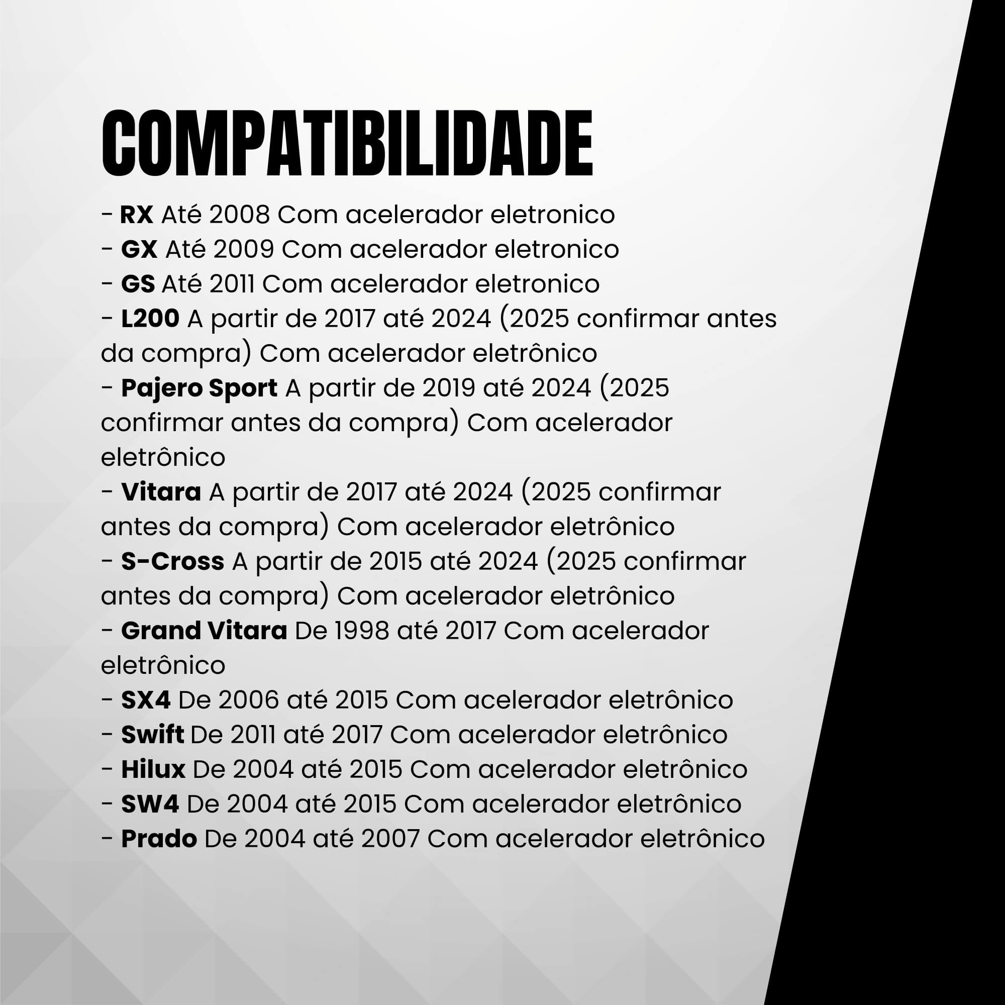 Módulo Variador Avanço de Aceleração compatível c/ Pajero Sport/Hilux/SX4 Tury - FAST MAX 5.0D