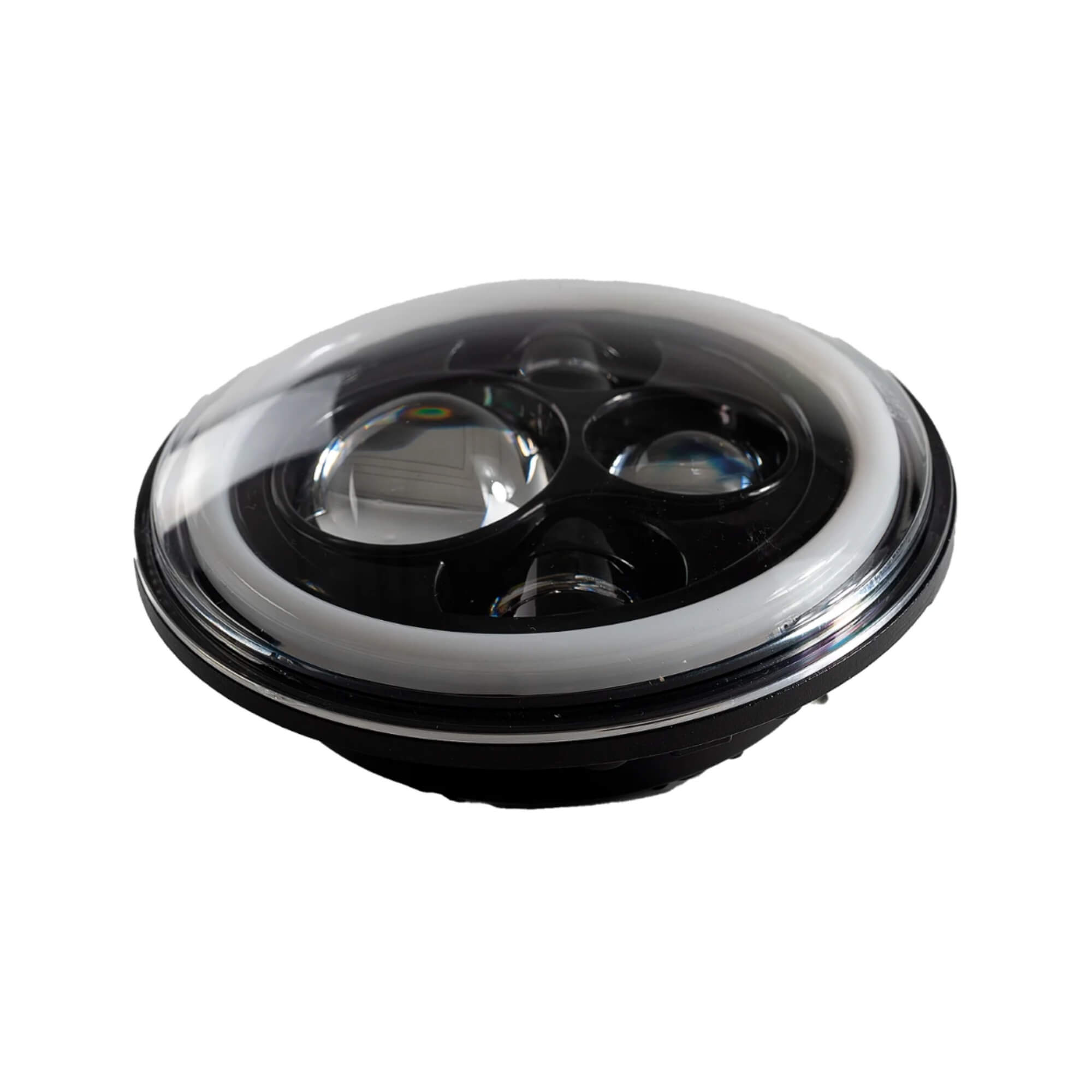 Farol Angel Eyes 40W LED 7 Polegadas DRL e Seta M7 JR8 - JH0FAROL7P
