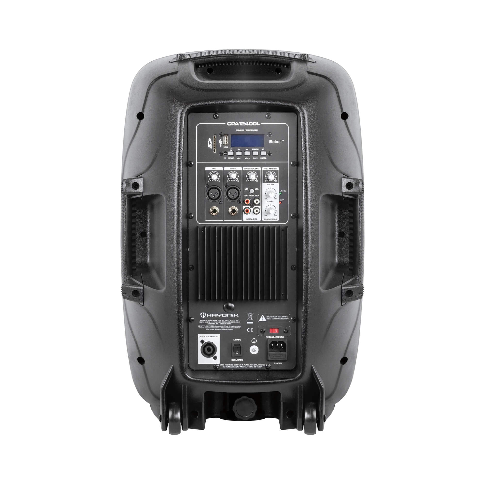 Caixa Acústica Ativa CPA-12400L 400W Bluetooth Preta Hayonik - 0000069667