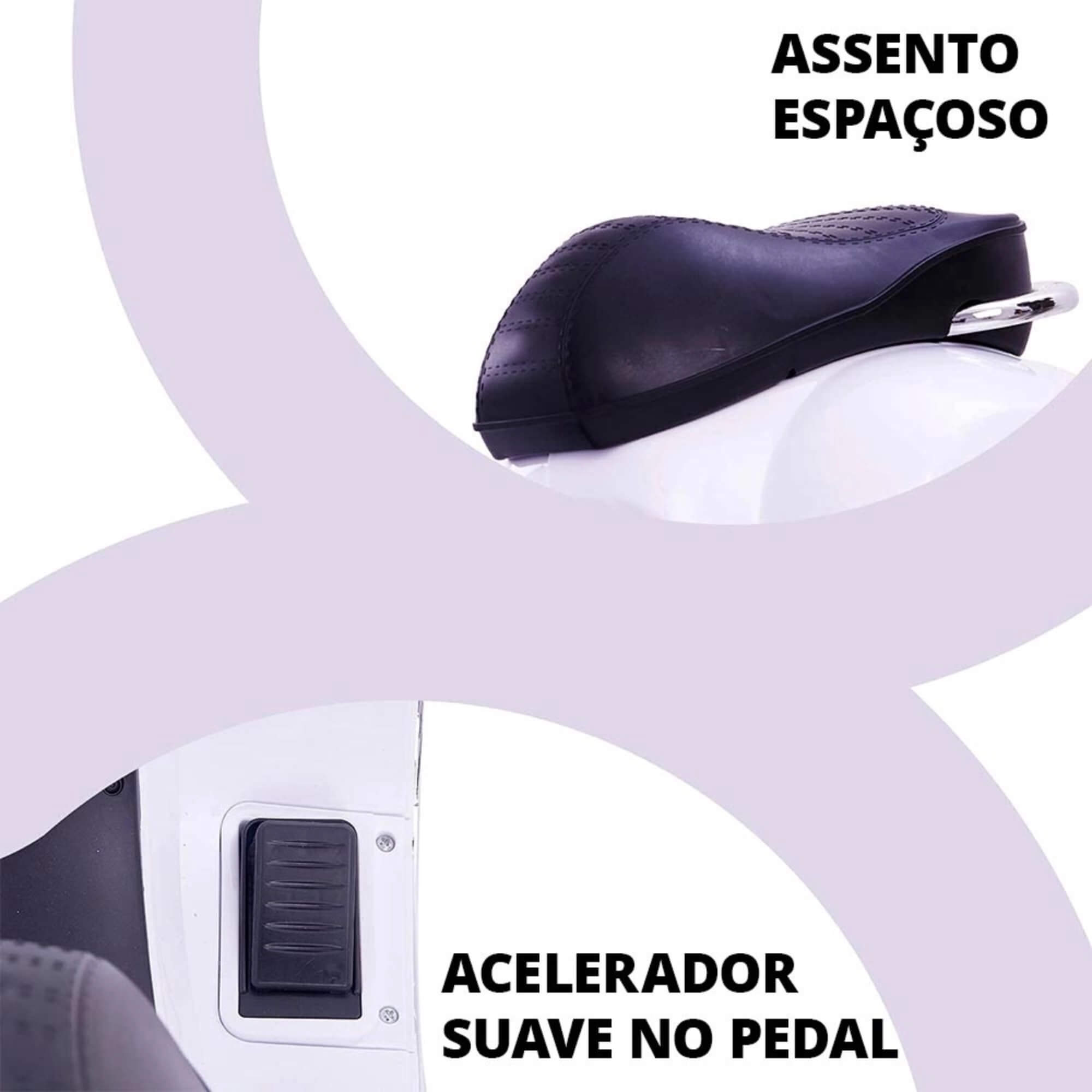 Moto Elétrica Infantil Scooter Vespa 6V Branca Zippy Toys - 10272