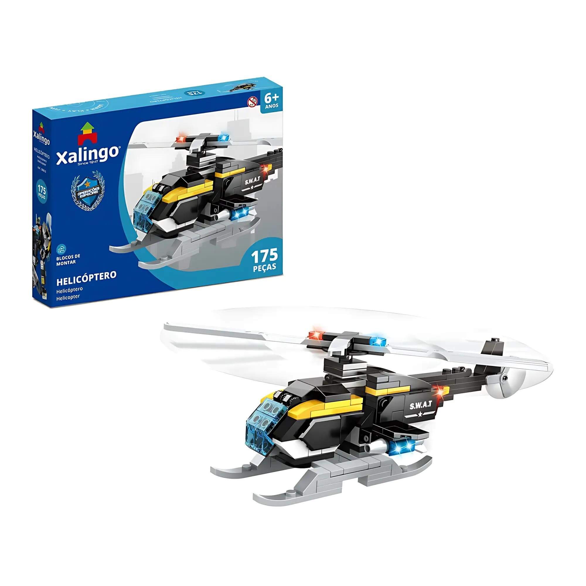Brinquedo Infantil Bloco de Montar Operações Especiais Helicóptero 175 Peças Xalingo - 68209