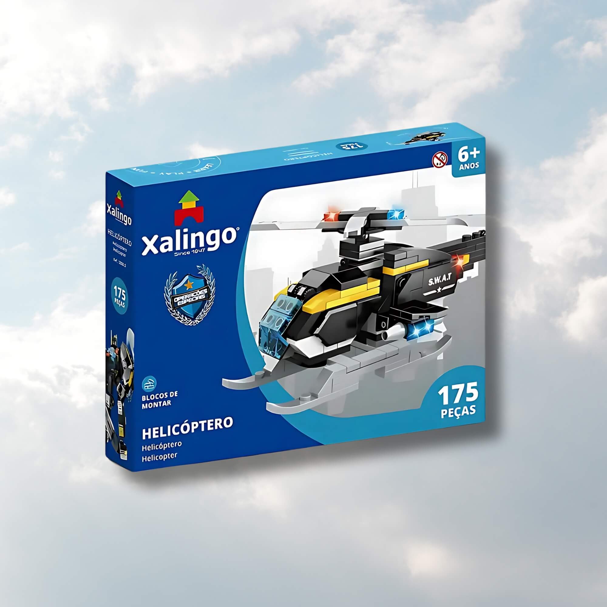 Brinquedo Infantil Bloco de Montar Operações Especiais Helicóptero 175 Peças Xalingo - 68209