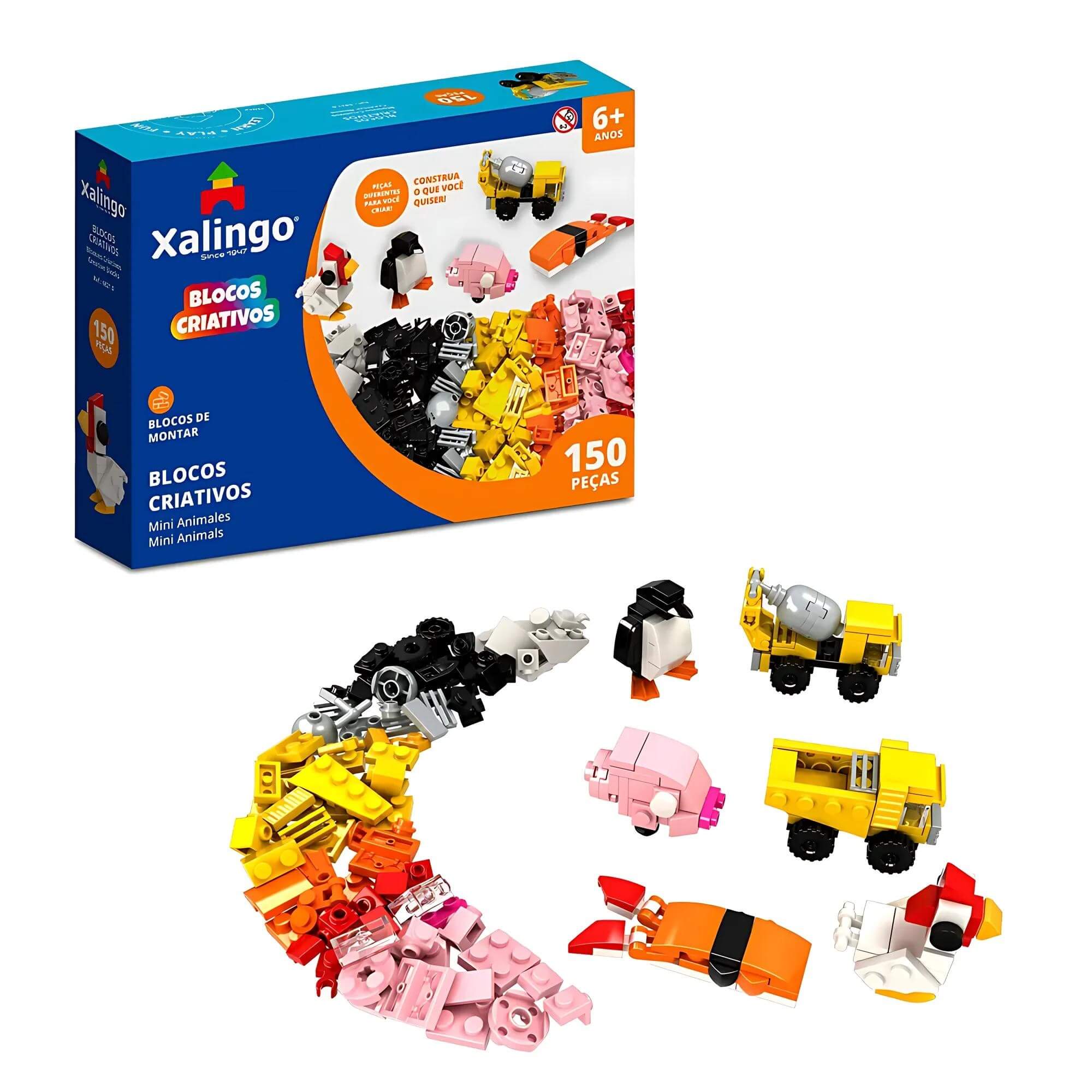 Brinquedo Infantil Bloco Criativo 150 Peças Xalingo - 68210