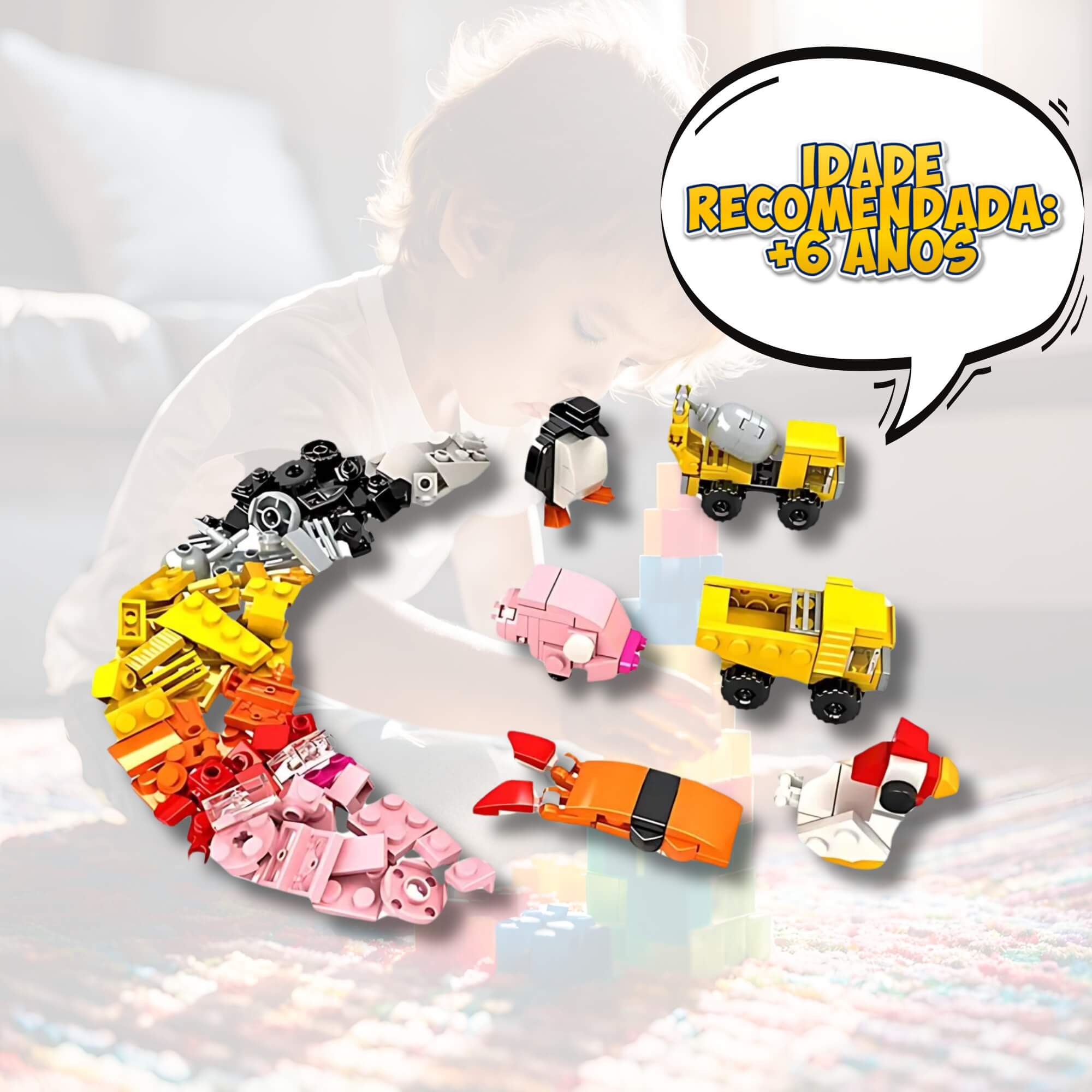 Brinquedo Infantil Bloco Criativo 150 Peças Xalingo - 68210