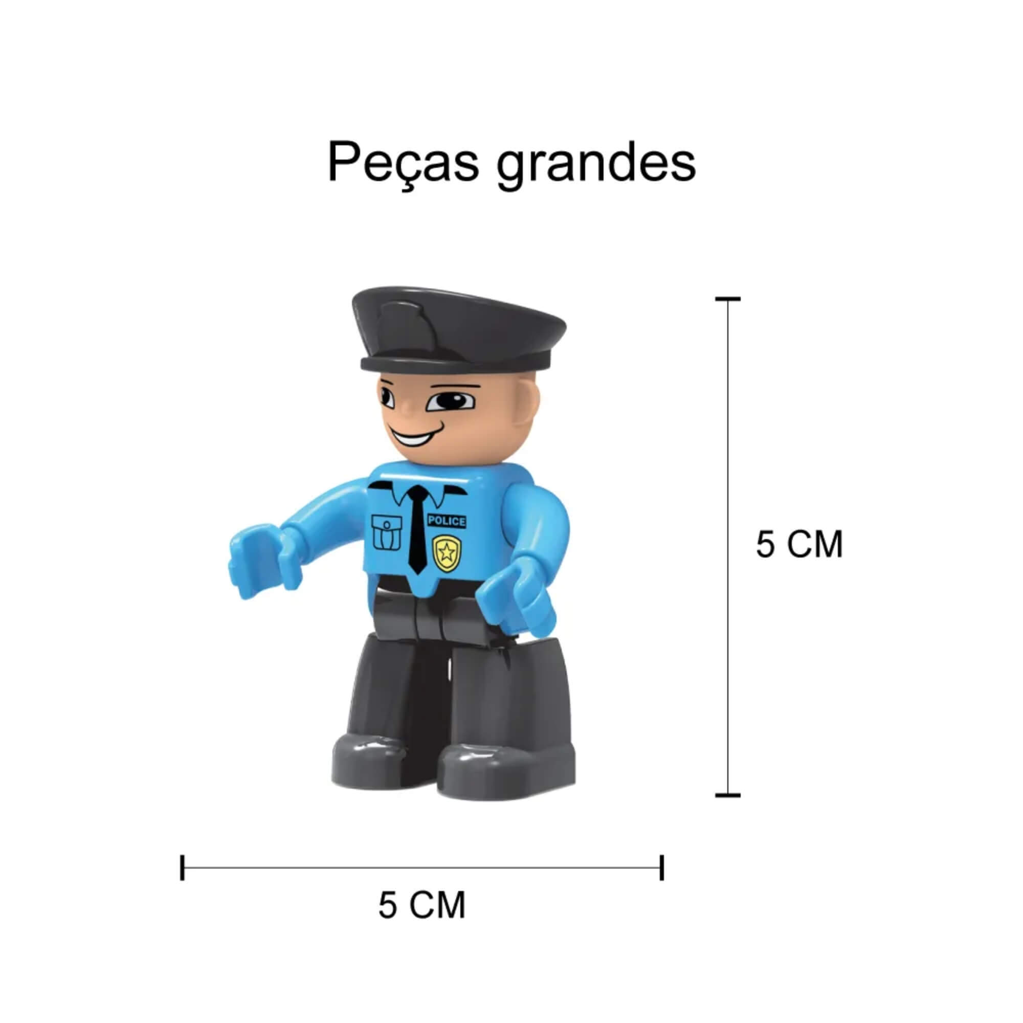 Brinquedo Infantil Bloco de Montar Grande Policia 90 Peças Xalingo - 68310
