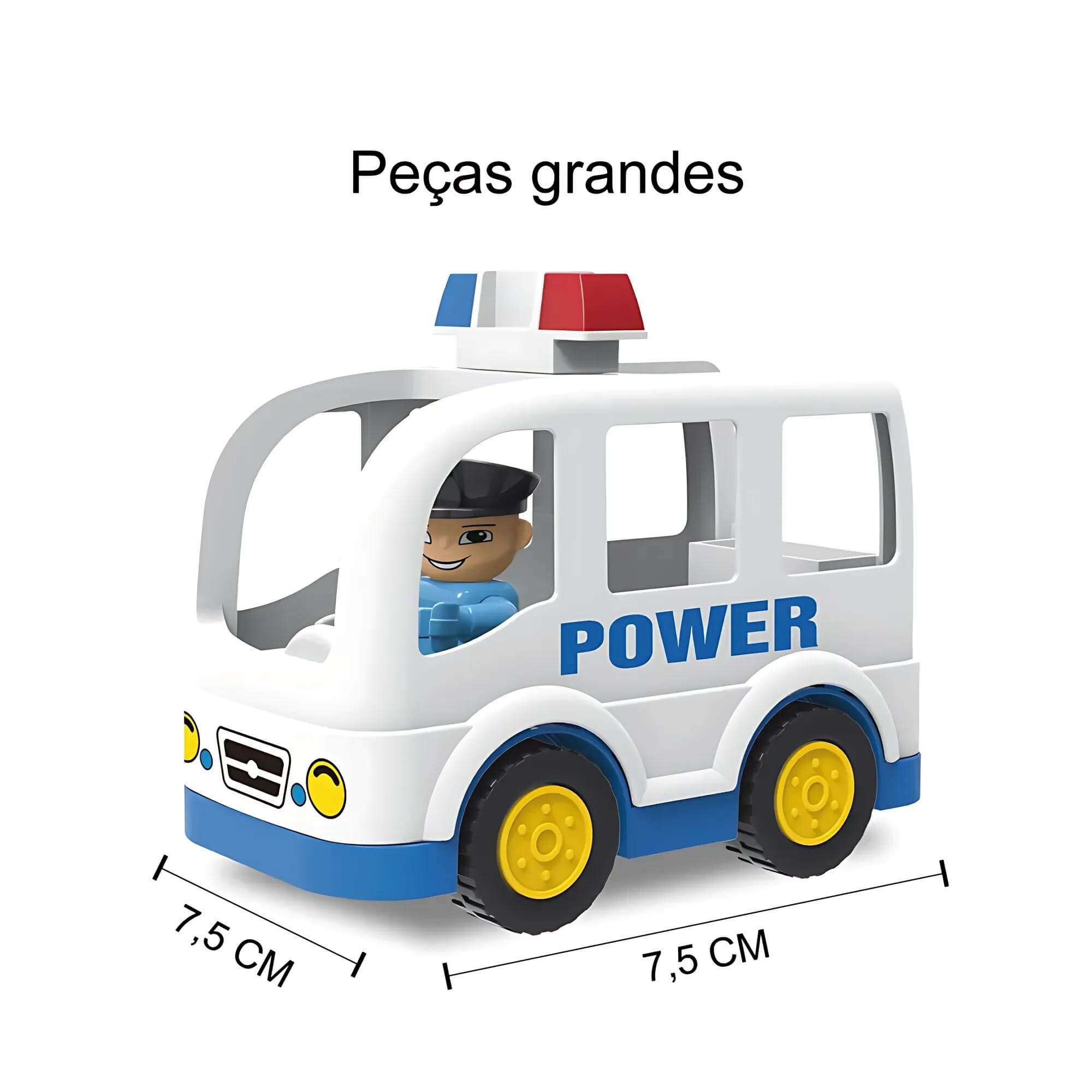 Brinquedo Infantil Bloco de Montar Grande Policia 90 Peças Xalingo - 68310
