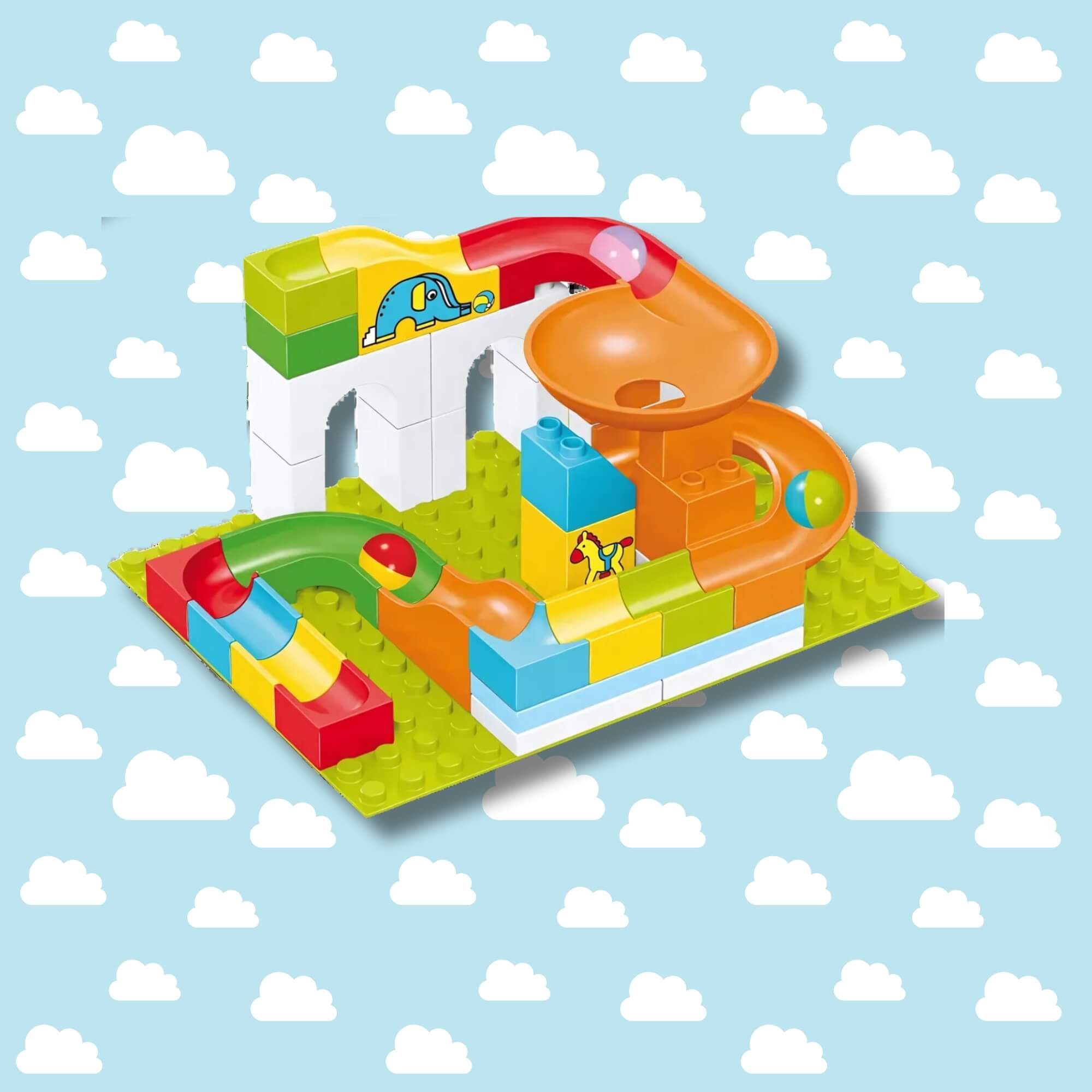 Brinquedo Infantil Bloco de Montar Grande Circuito Play 53 Peças Xalingo - 68398