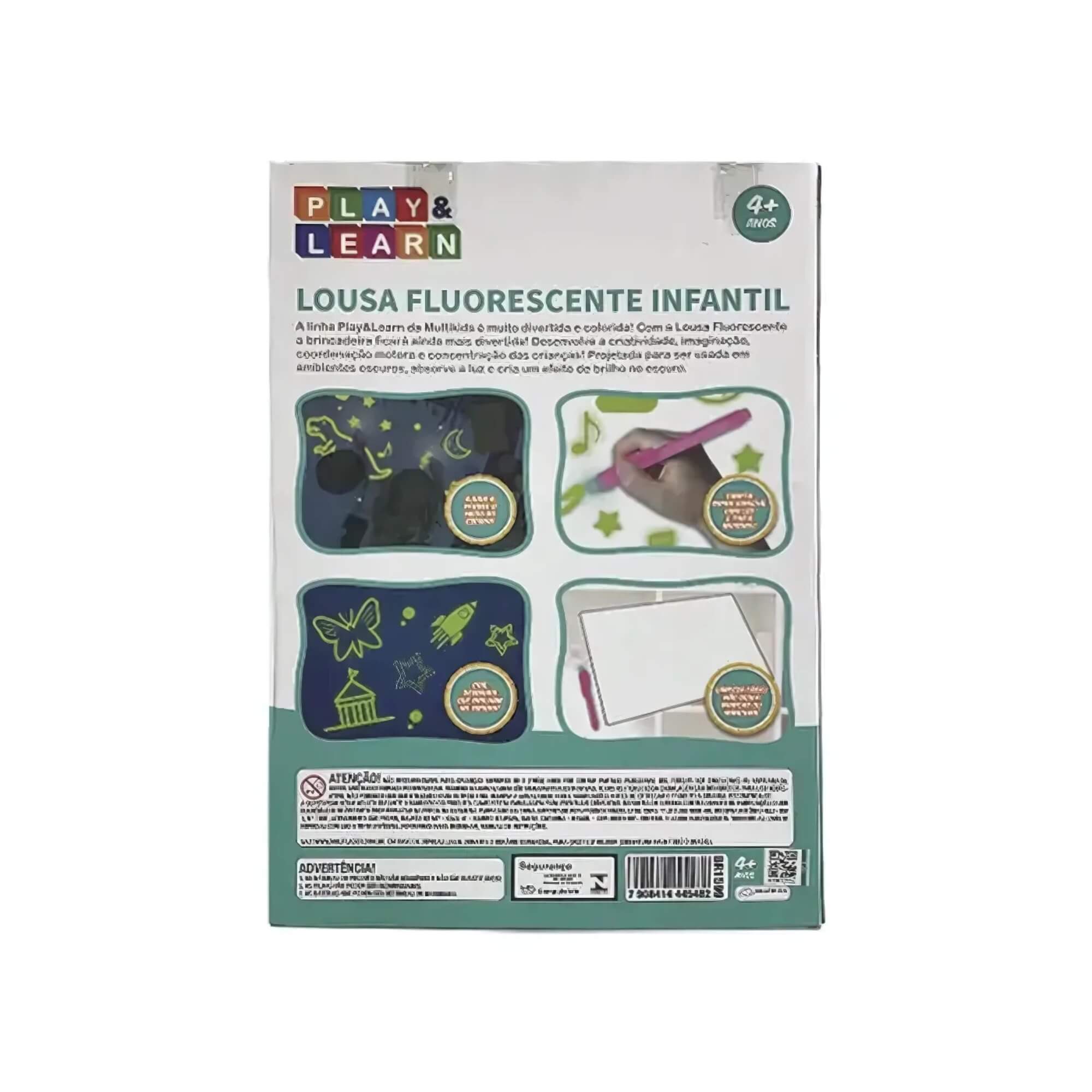 Brinquedo Infantil Lousa Fluorescente Infantil Play & Learn Multikids - BR1599