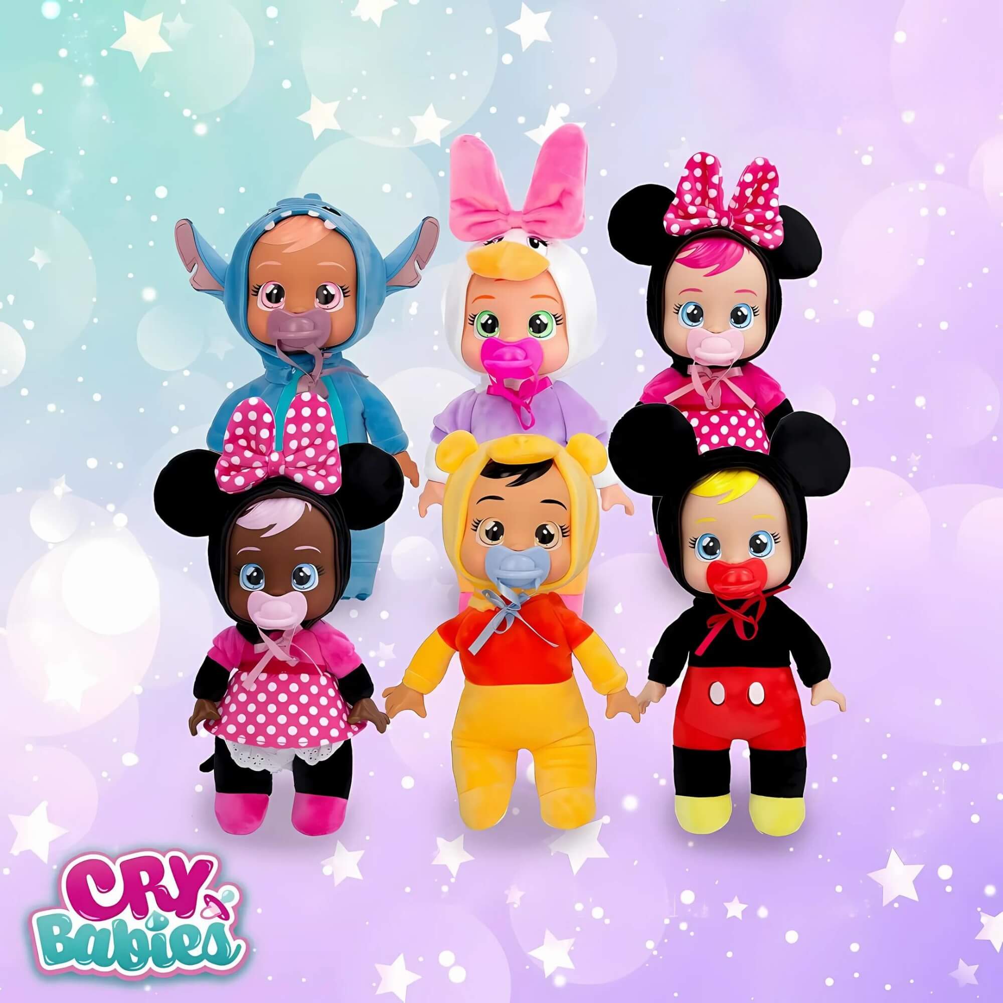 Boneca Cry Babies Sortido e Unitário Tiny Cuddles Disney Multikids - BR2299