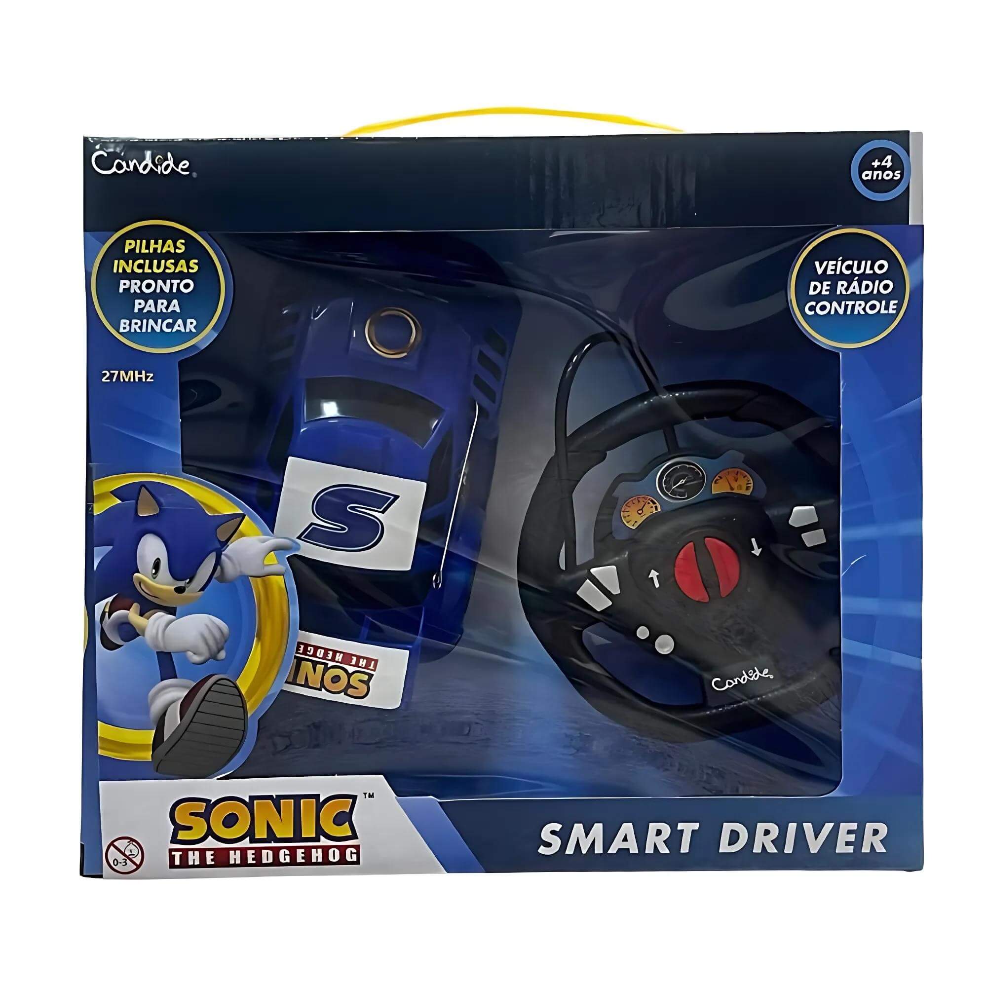 Brinquedo Infantil Carrinho de Controle Remoto Sonic Smart Driver Candide - 34002