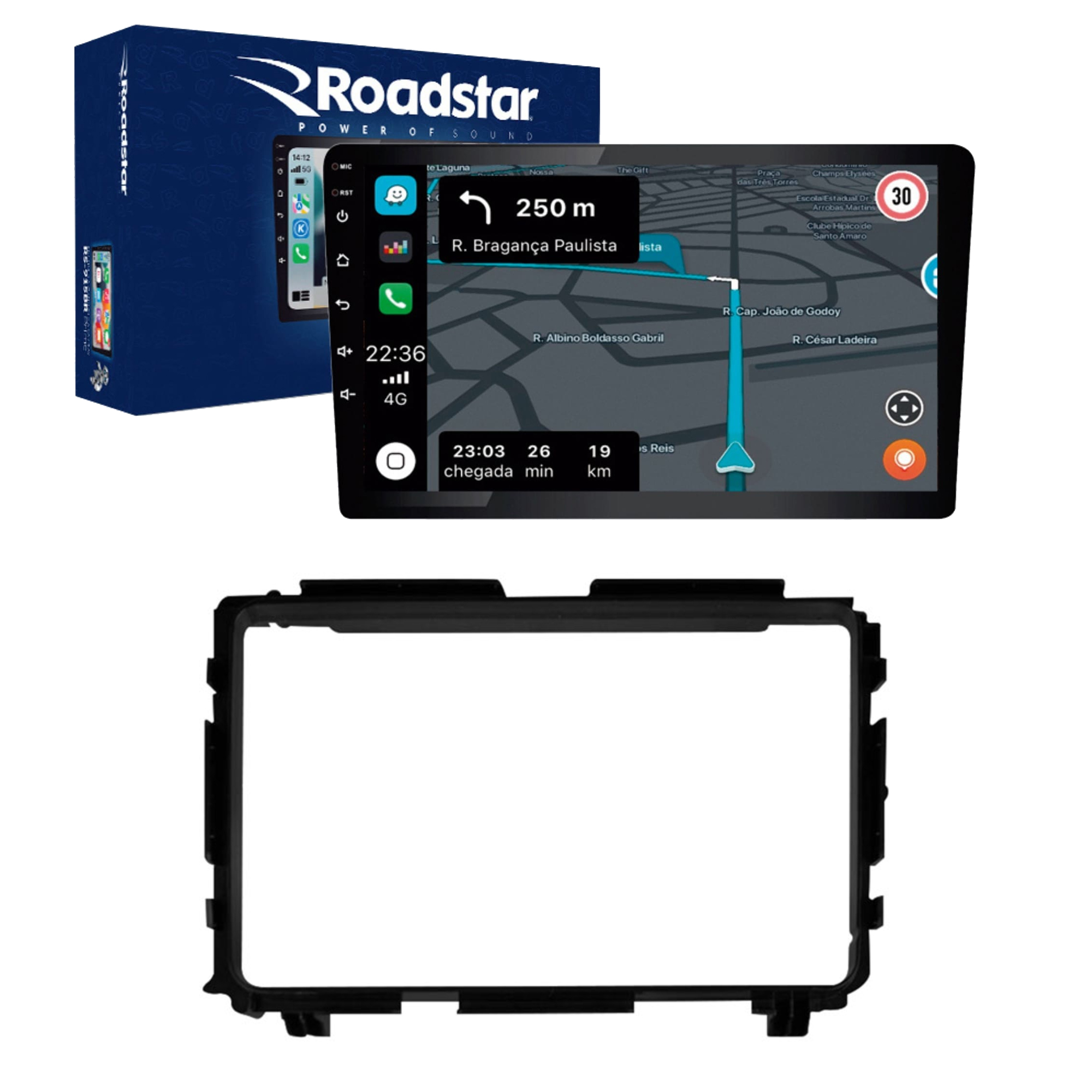 COMP Kit Central Multimídia Roadstar 9" HRV RS-915BR Prime Android Carplay