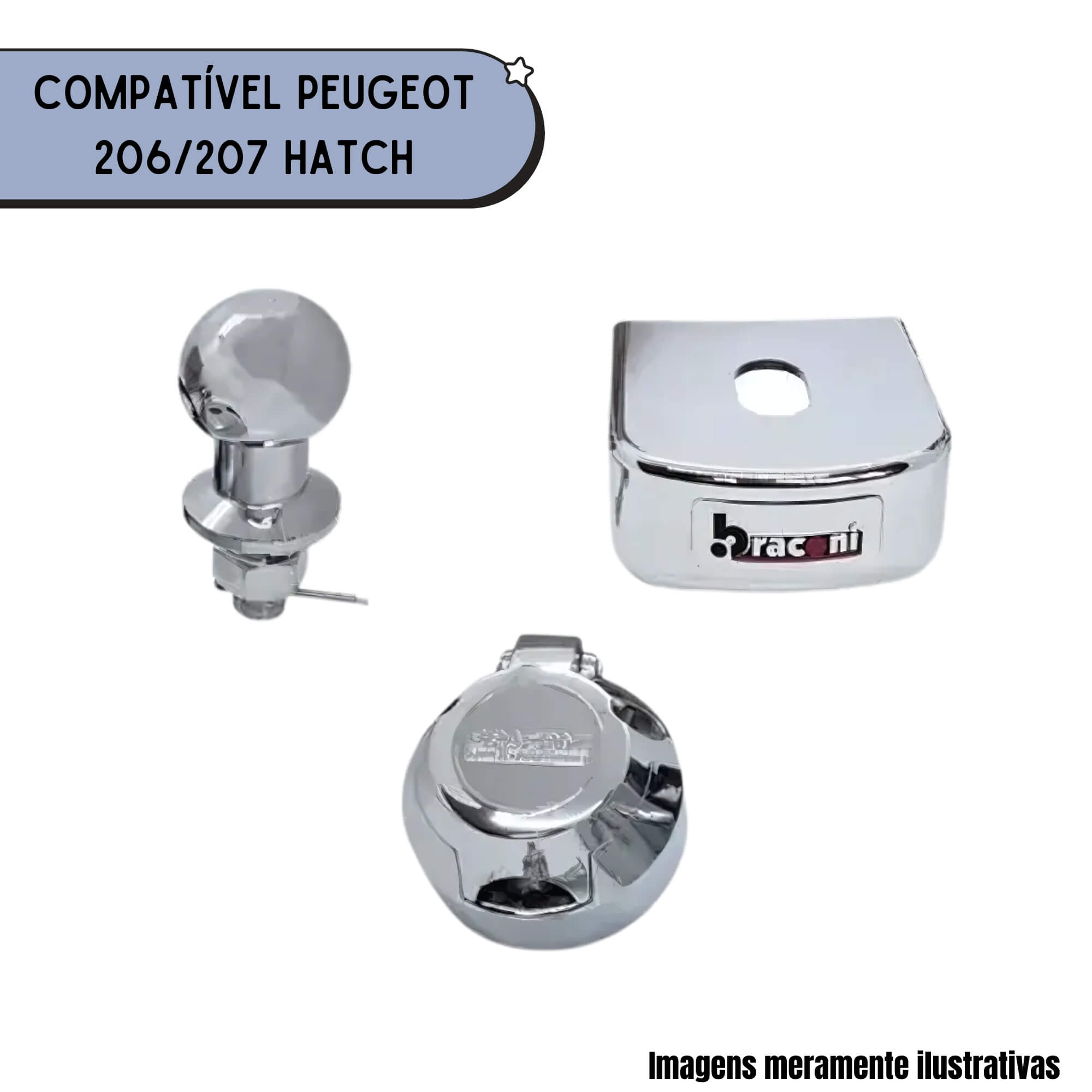 Engate Automotivo Peugeot 206 207 Hatch Braconi - BRCIM-14