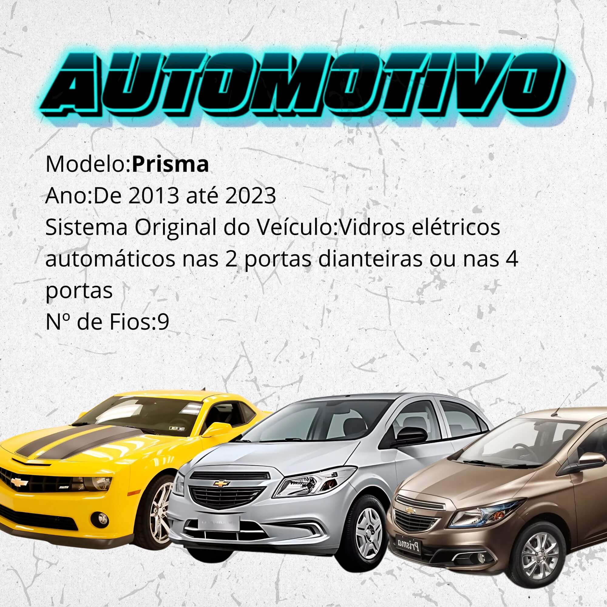Módulo Automação de Vidro Elétrico Compatível com Camaro, Onix, Prisma Tury - PRO1.3