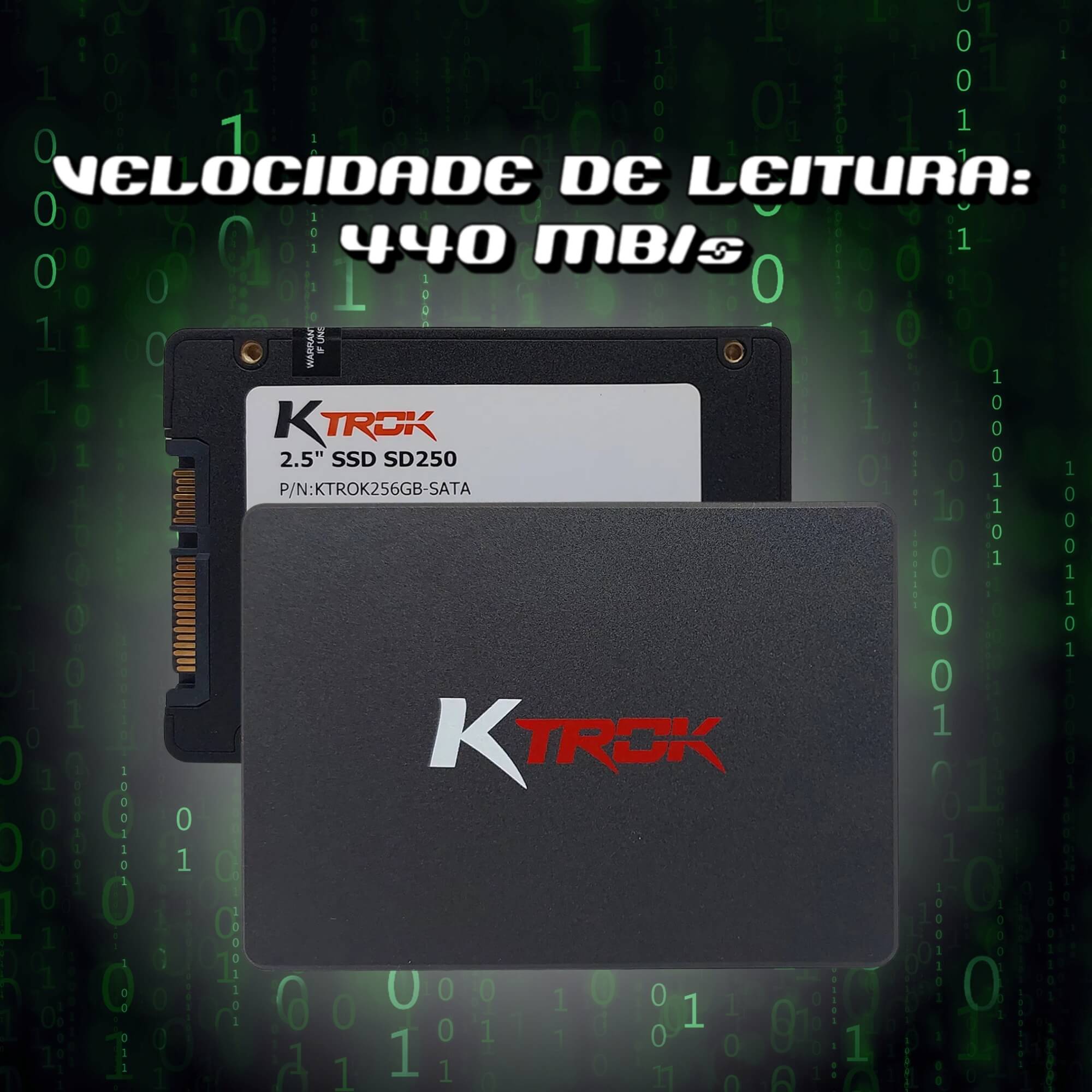 SSD 256GB KTROK Sata III 2.5" Leitura 440MB/s Gravação 410 MB/s 7mm - KTROK256GB-SATA