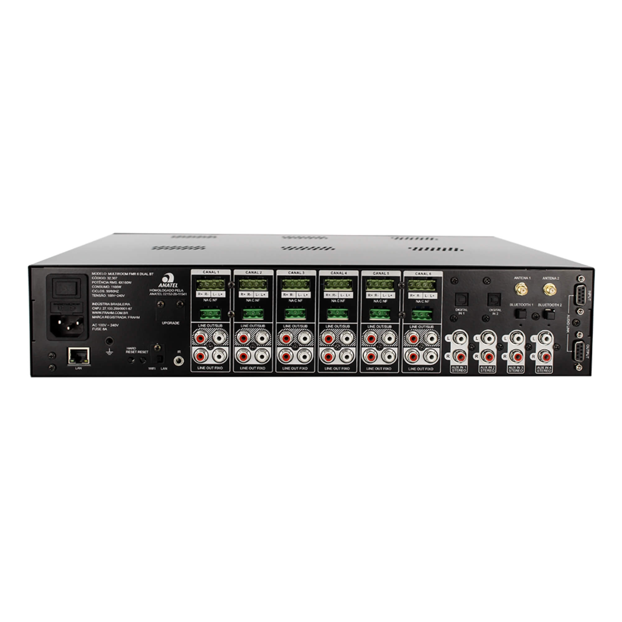 Multiroom FMR6 6X160W RMS Estereo Automação Frahm - 32307