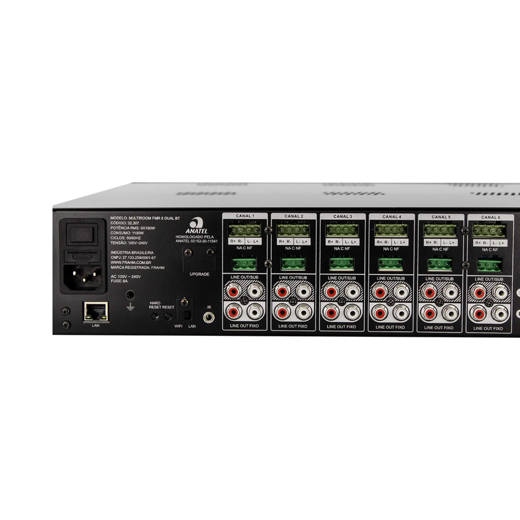 Multiroom FMR6 6X160W RMS Estereo Automação Frahm - 32307