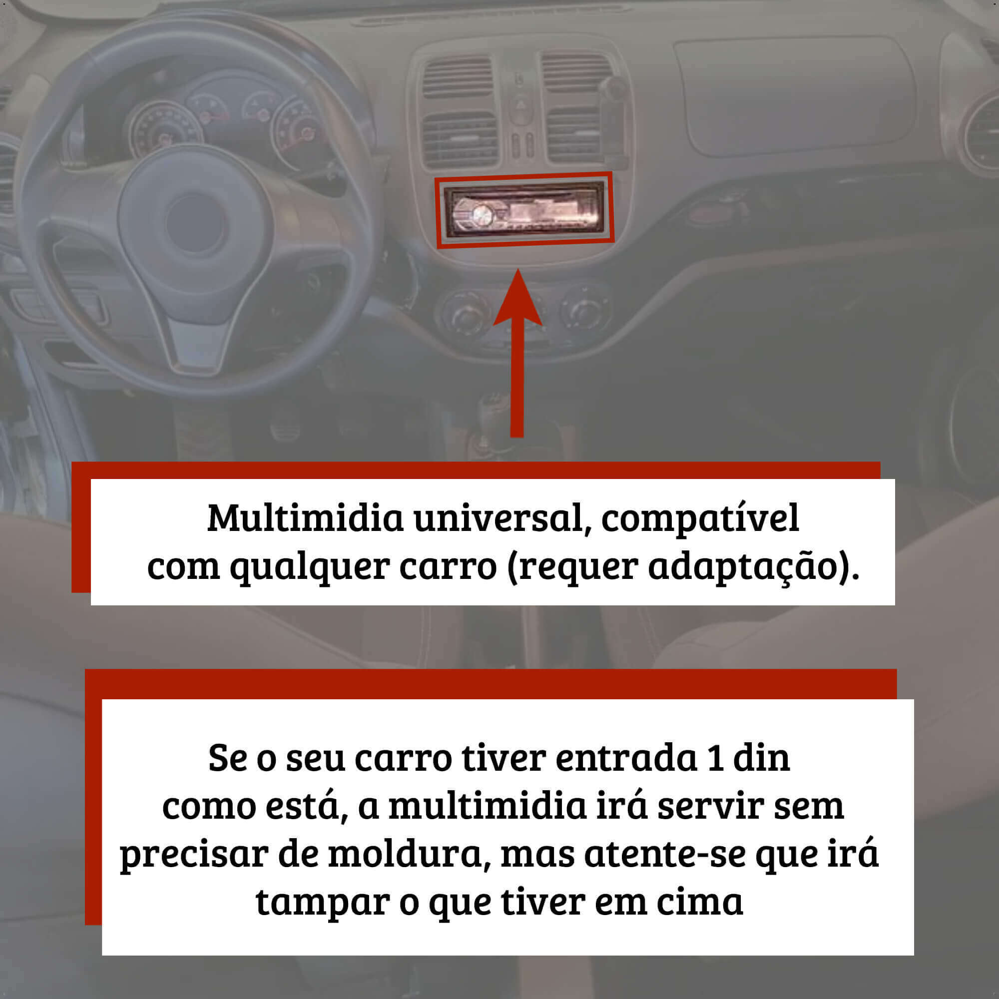 COMP Central Multimídia MP5 Roadstar 7 Polegadas Full Touch 1DIN Android IOS USB Bluetooth RS401BR MI + Camera de Ré