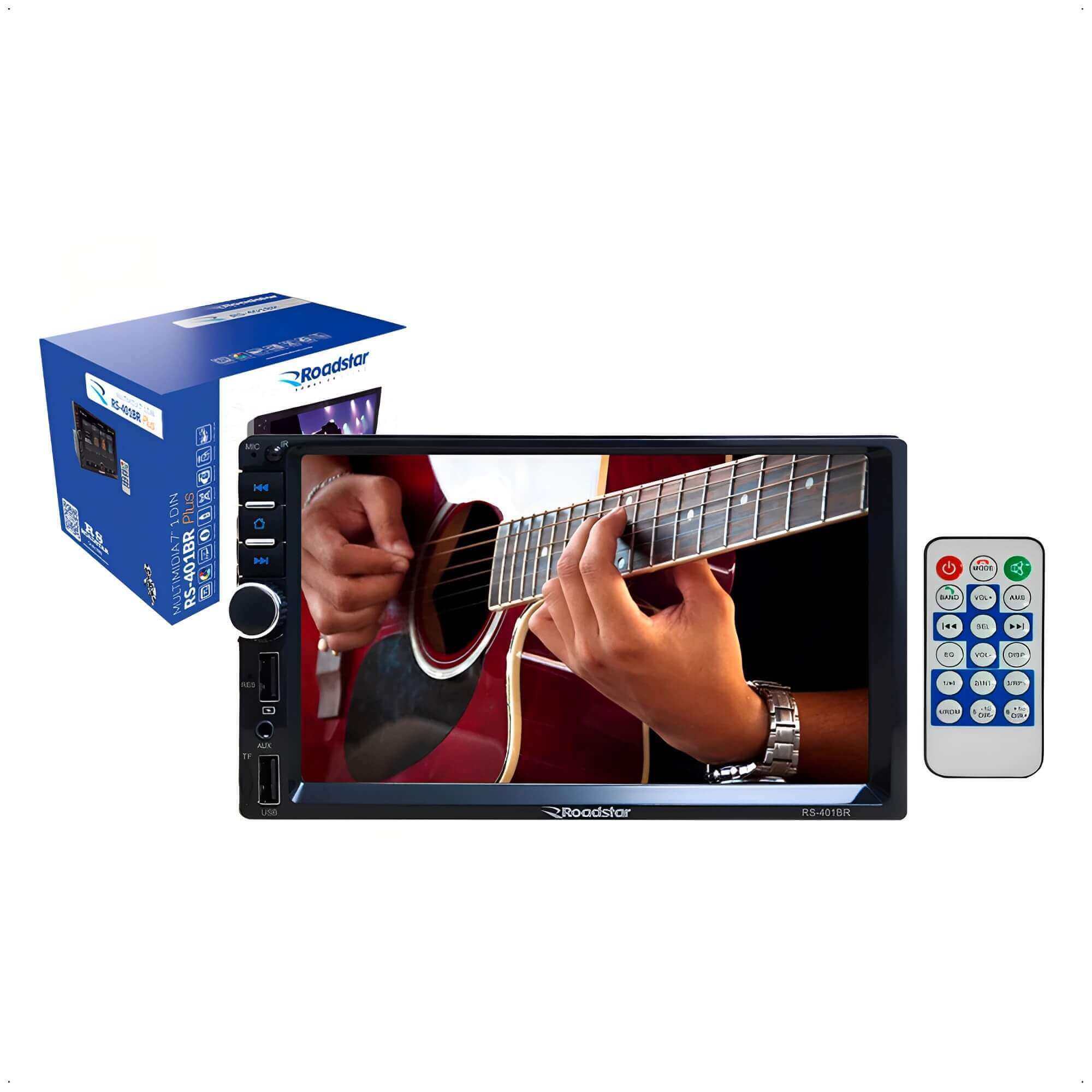 COMP Central Multimídia MP5 Roadstar 7 Polegadas Full Touch 1DIN Android IOS USB Bluetooth RS401BR MI + Camera de Ré
