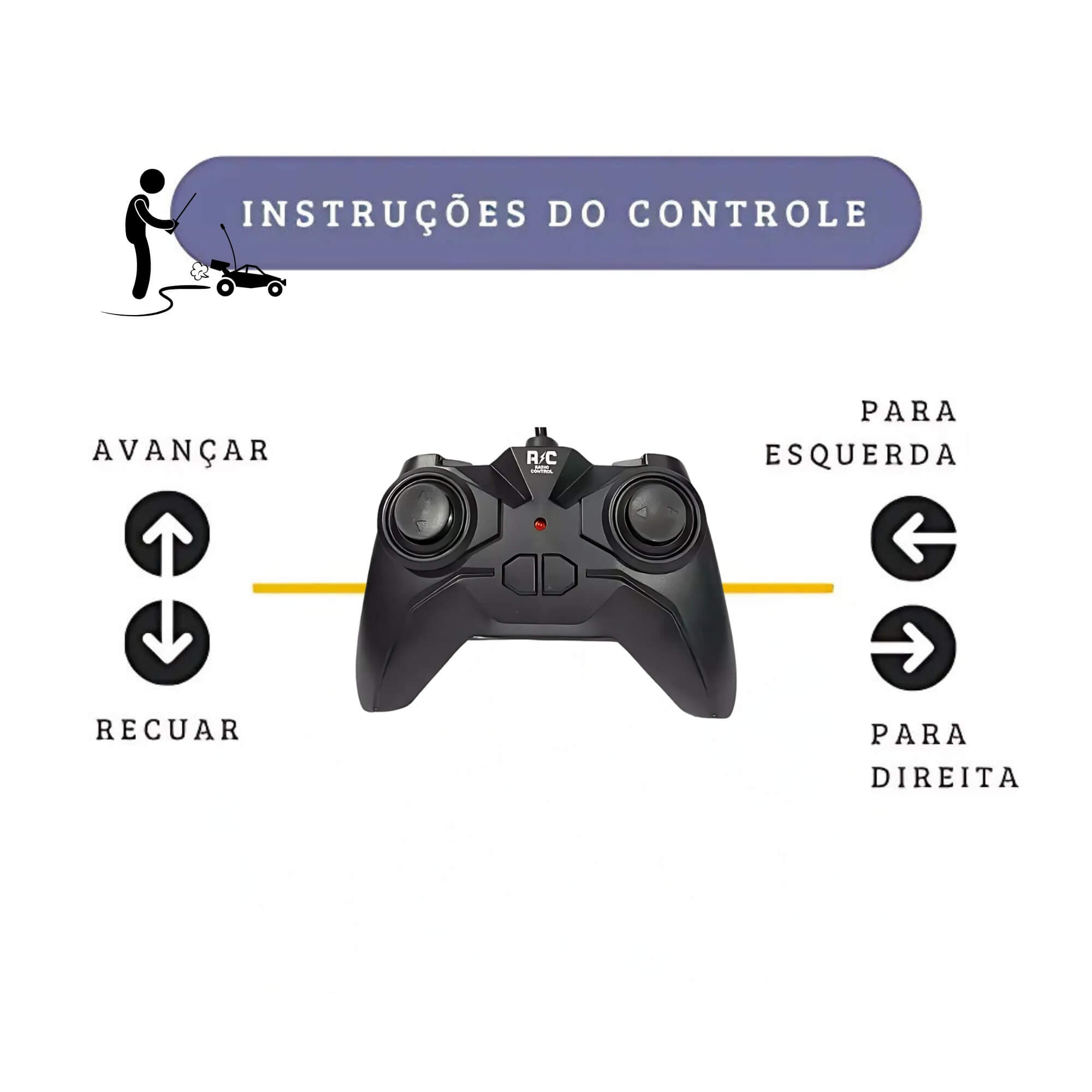 Brinquedo Infantil Carrinho Power Light 7 Vermelho com Controle Remoto Zippy Toys - 9151
