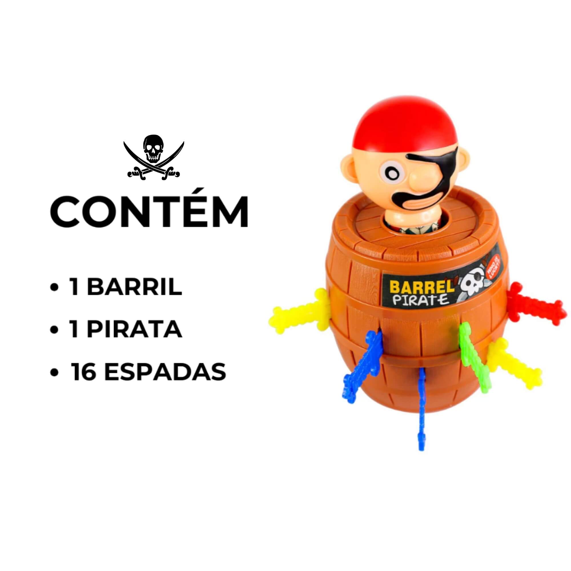 Jogo de Estratégia Barril do Pirata com 16 Espadinhas Zippy Toys - 10463