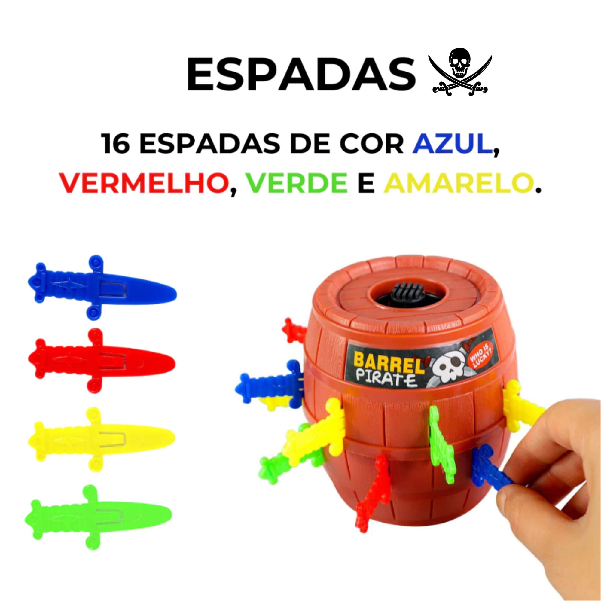 Jogo de Estratégia Barril do Pirata com 16 Espadinhas Zippy Toys - 10463