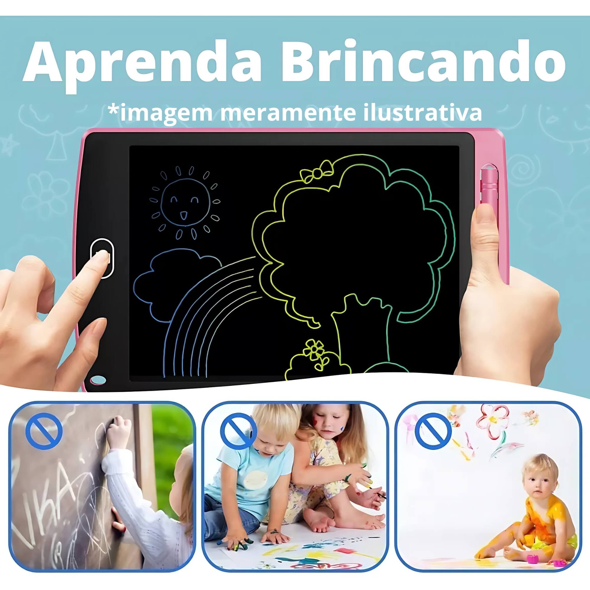 Tablet Mágico Infantil Digital 12" Branco Zippy Toys - 10345